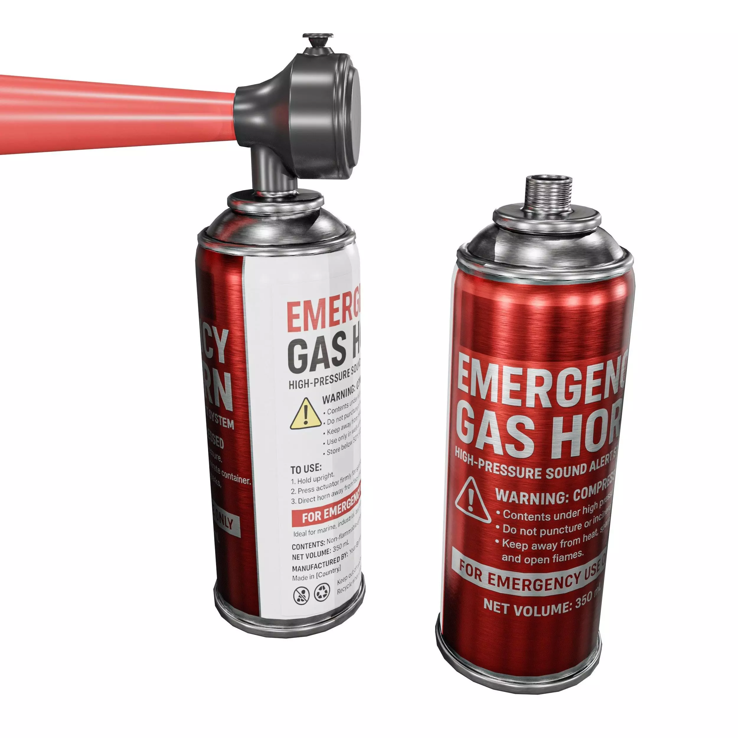 Emergency Gas Horn Bottle Low-poly 3D model_8