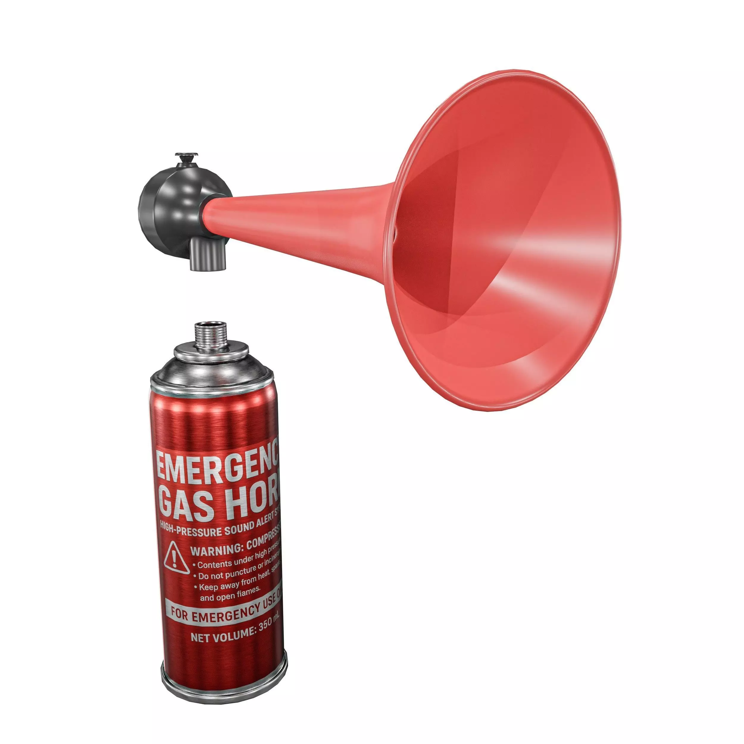 Emergency Gas Horn Bottle Low-poly 3D model_7