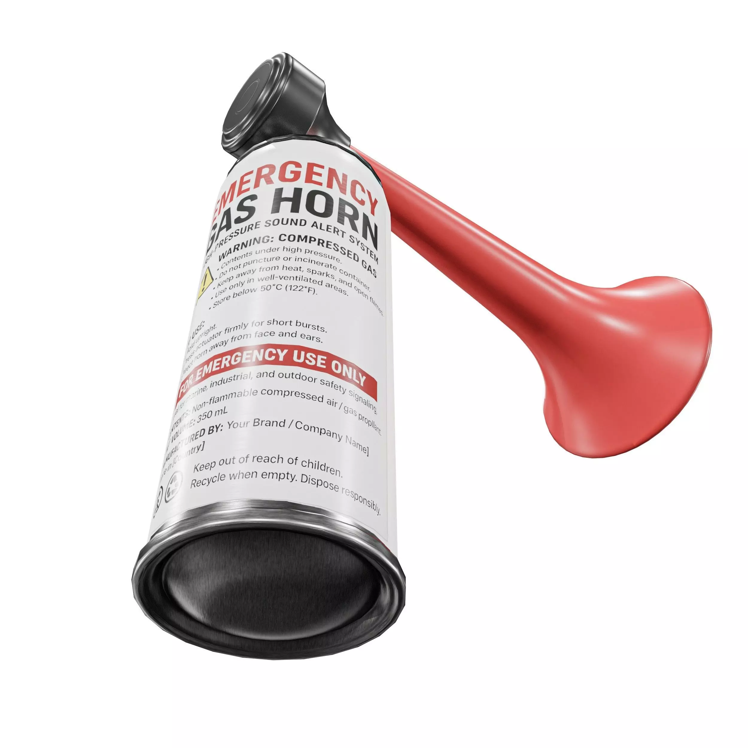Emergency Gas Horn Bottle Low-poly 3D model_11