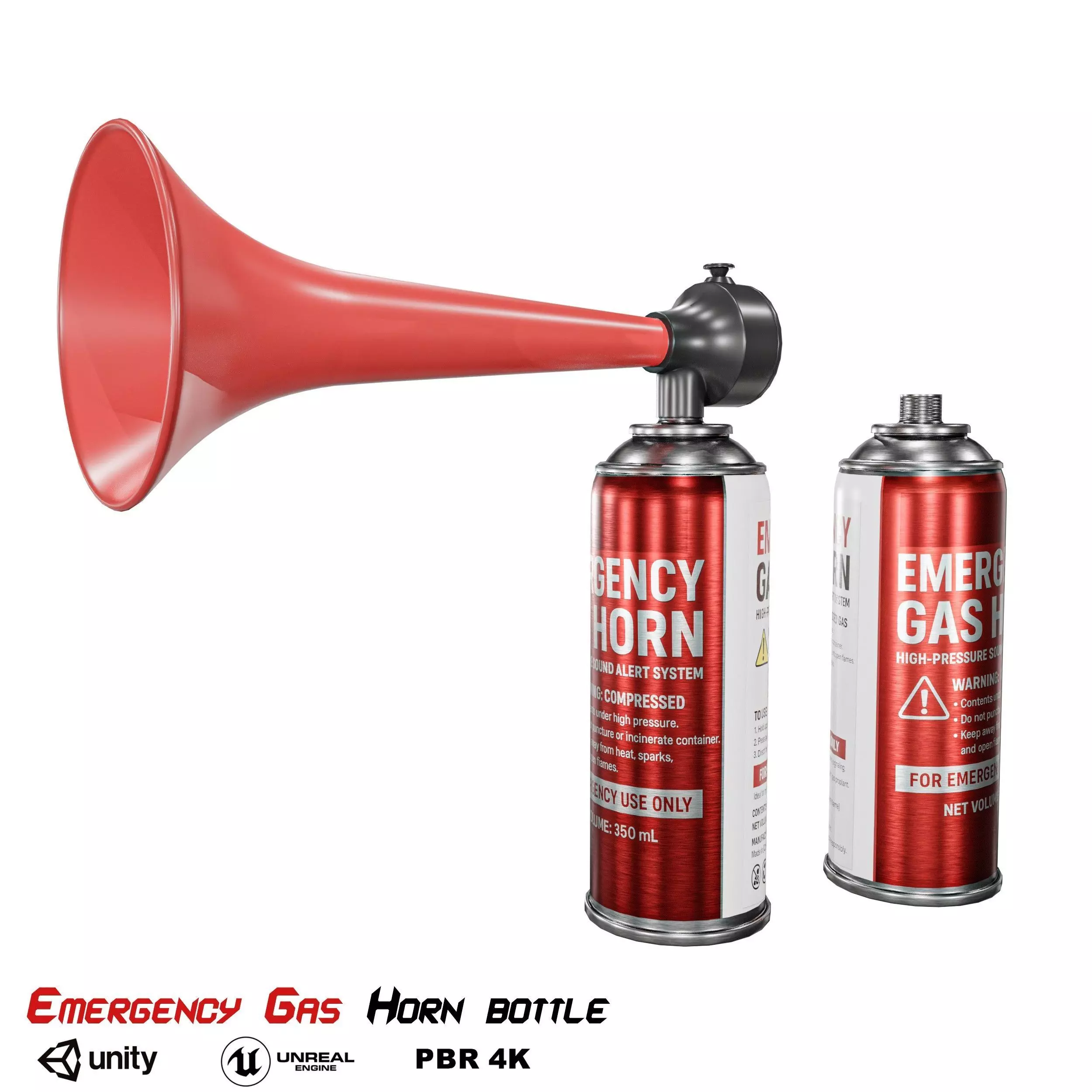 Emergency Gas Horn Bottle Low-poly 3D model_2