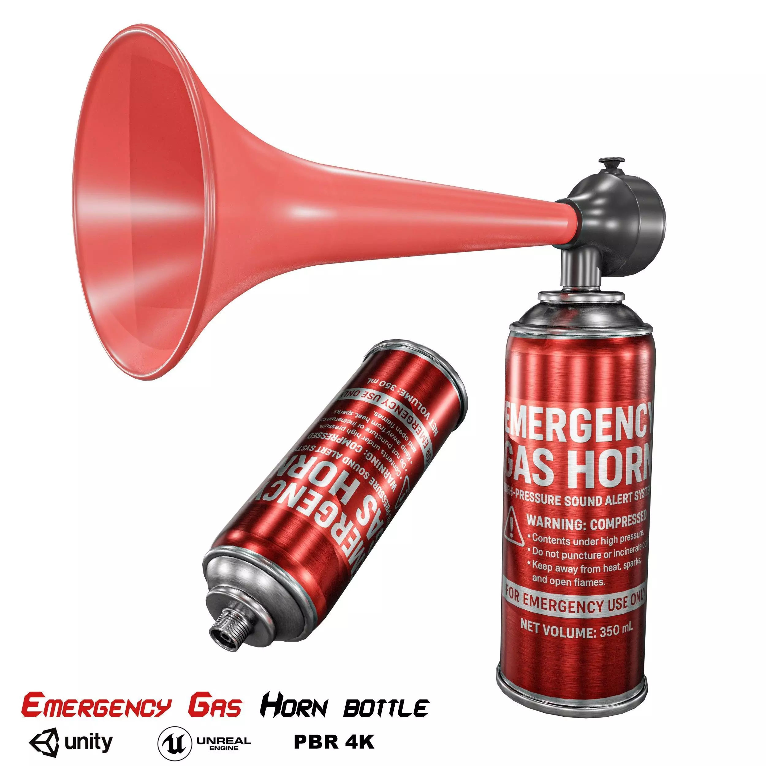 Emergency Gas Horn Bottle Low-poly 3D model_0