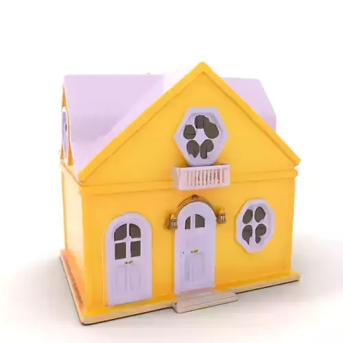 Charming Yellow House model pack Low-poly 3D model