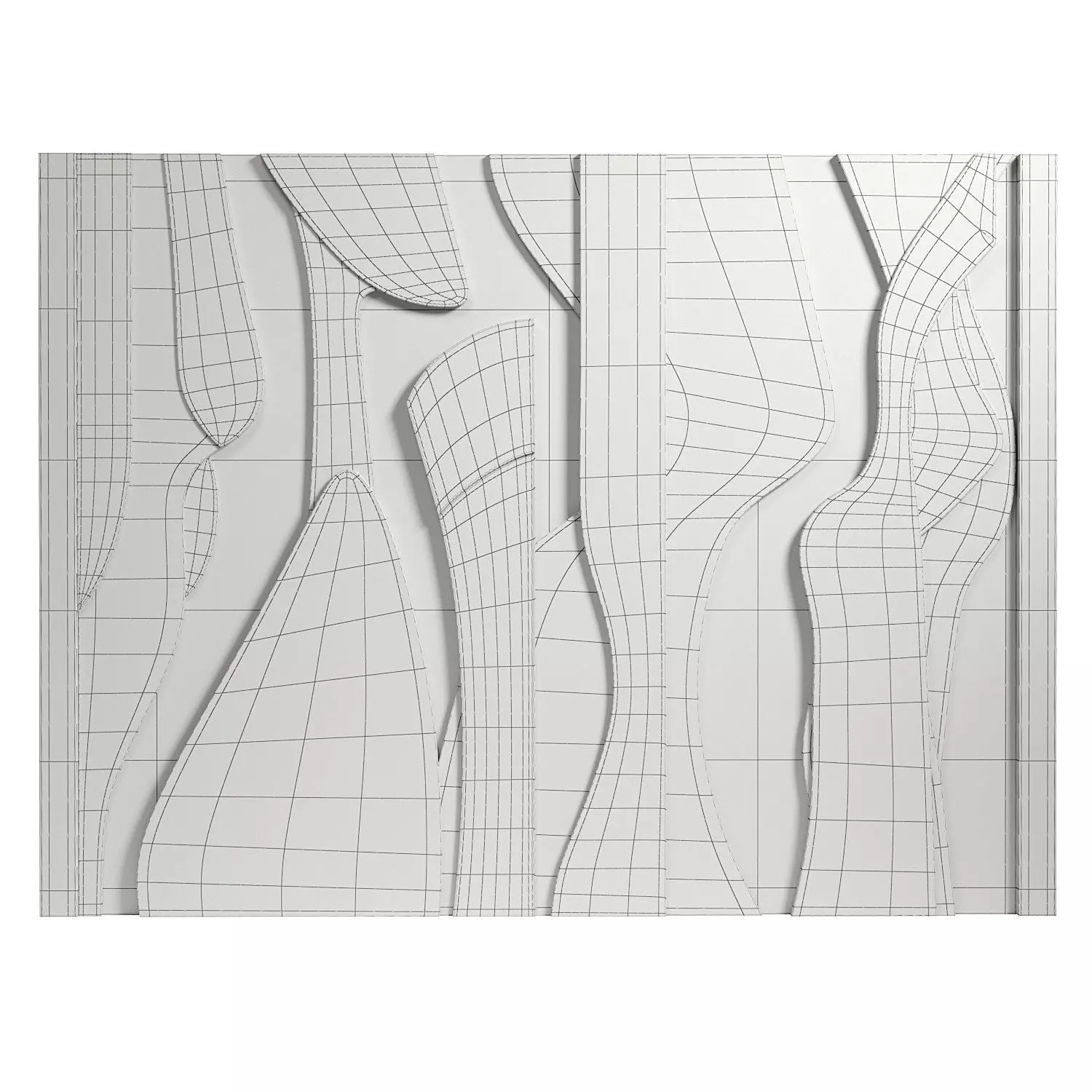 Decorativ panel wave 36 3D model_3