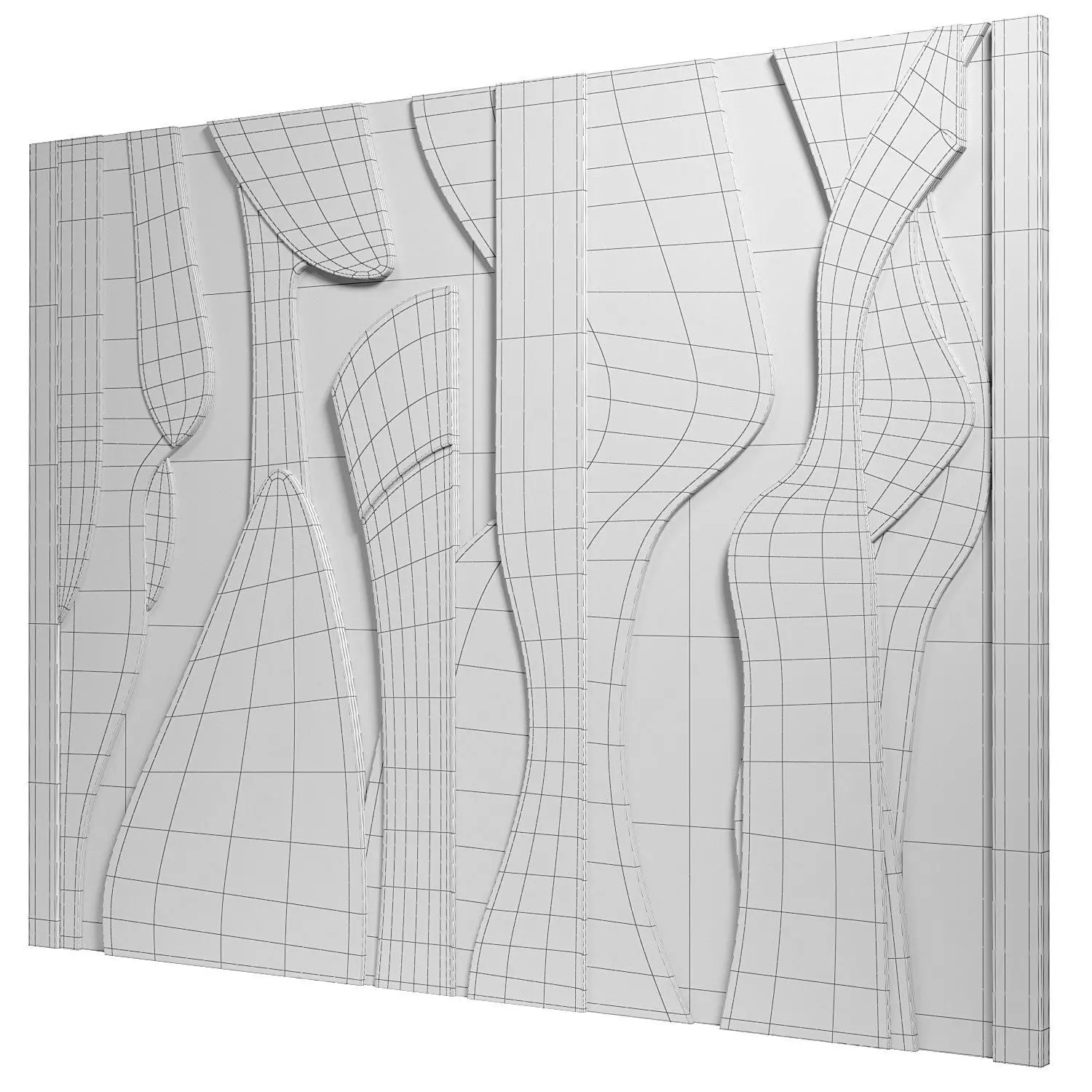Decorativ panel wave 36 3D model_4