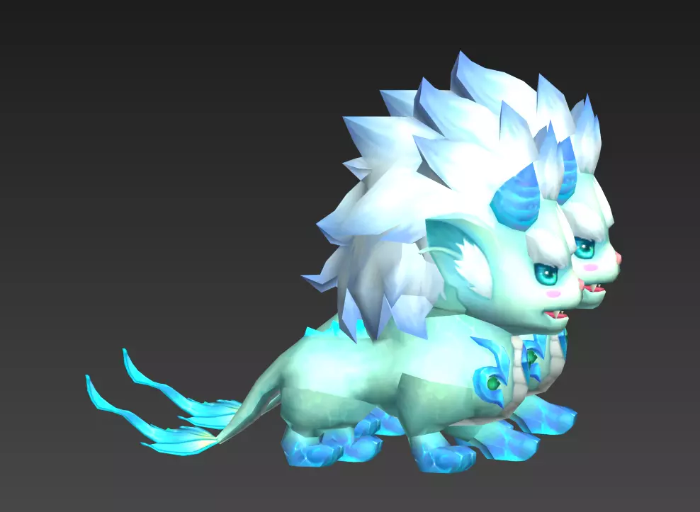 Little Nian Beast Low-poly 3D model_3