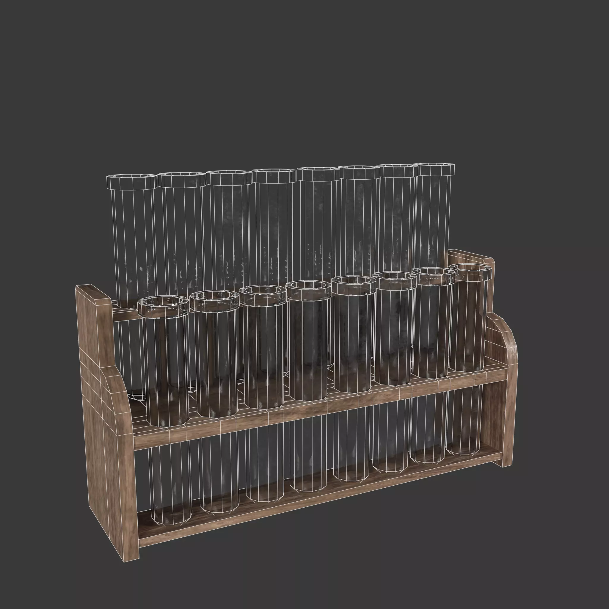 Alchemical Tubes And Jars Low-poly 3D model_4