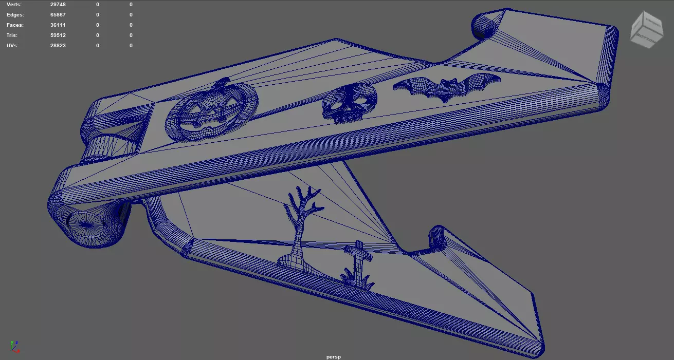 Halloween Phone Stand Support Holder 01 Low-poly 3D model_10