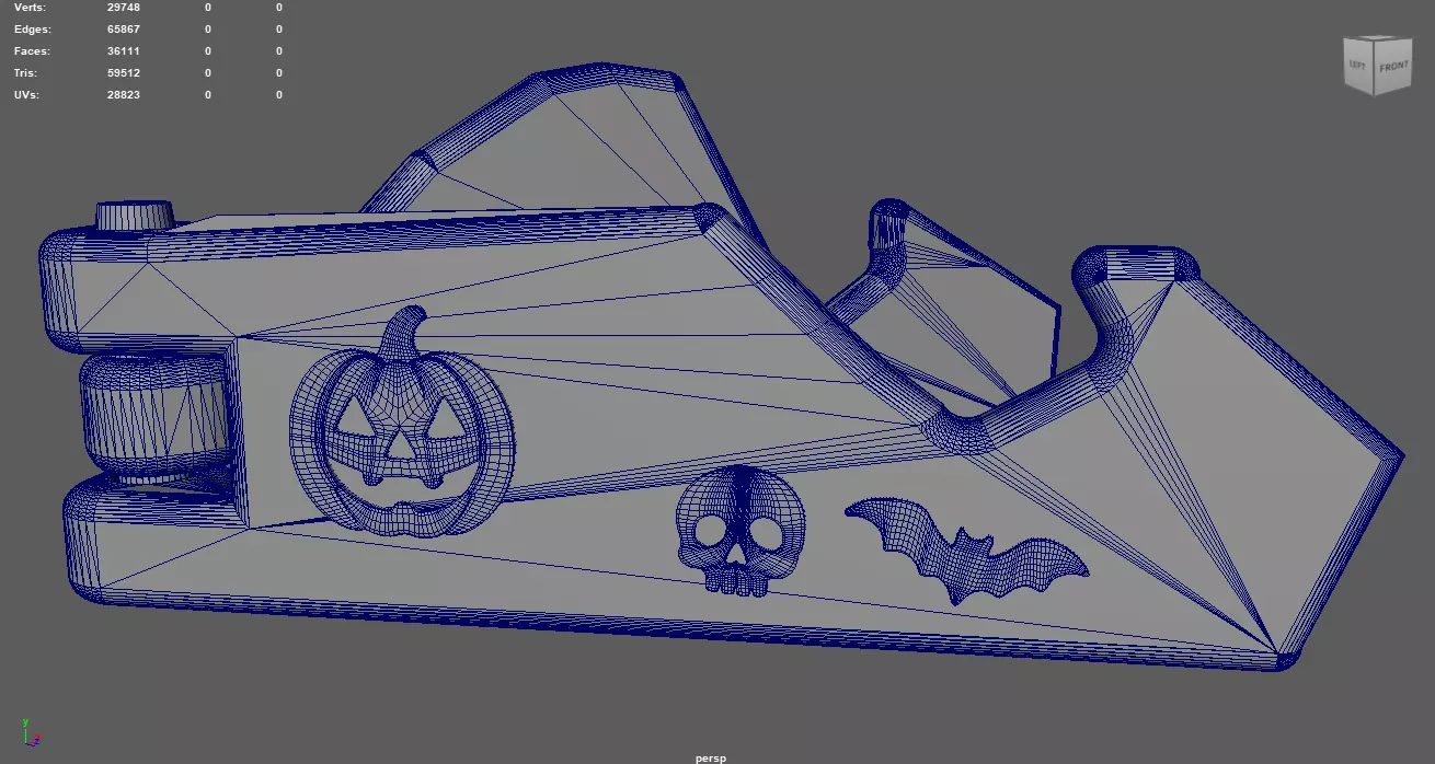 Halloween Phone Stand Support Holder 01 Low-poly 3D model_6