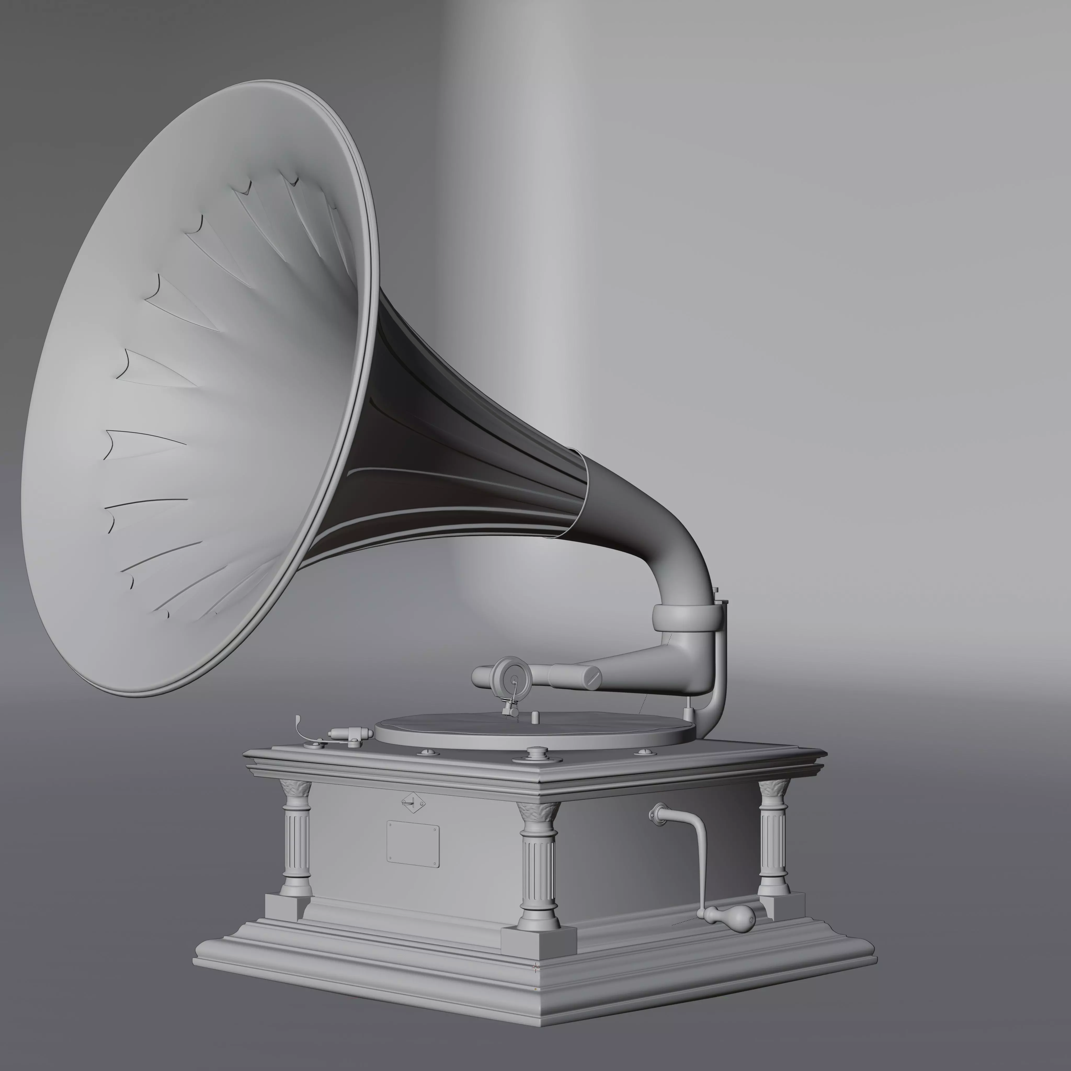Vintage Gramophone  Real Time Game-Ready 3D Asset 3D model_2