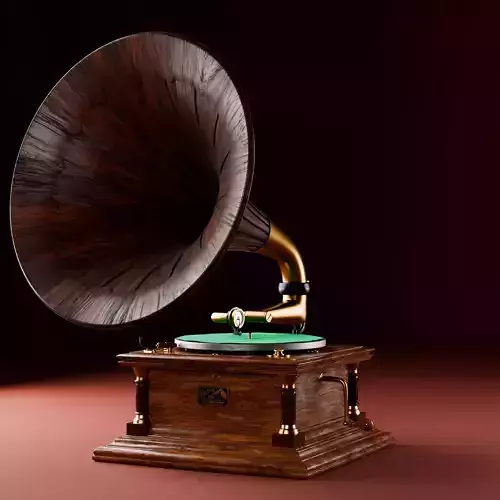 Vintage Gramophone  Real Time Game-Ready 3D Asset