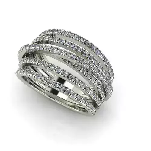 Ring 8 diamond with four rows of diamonds