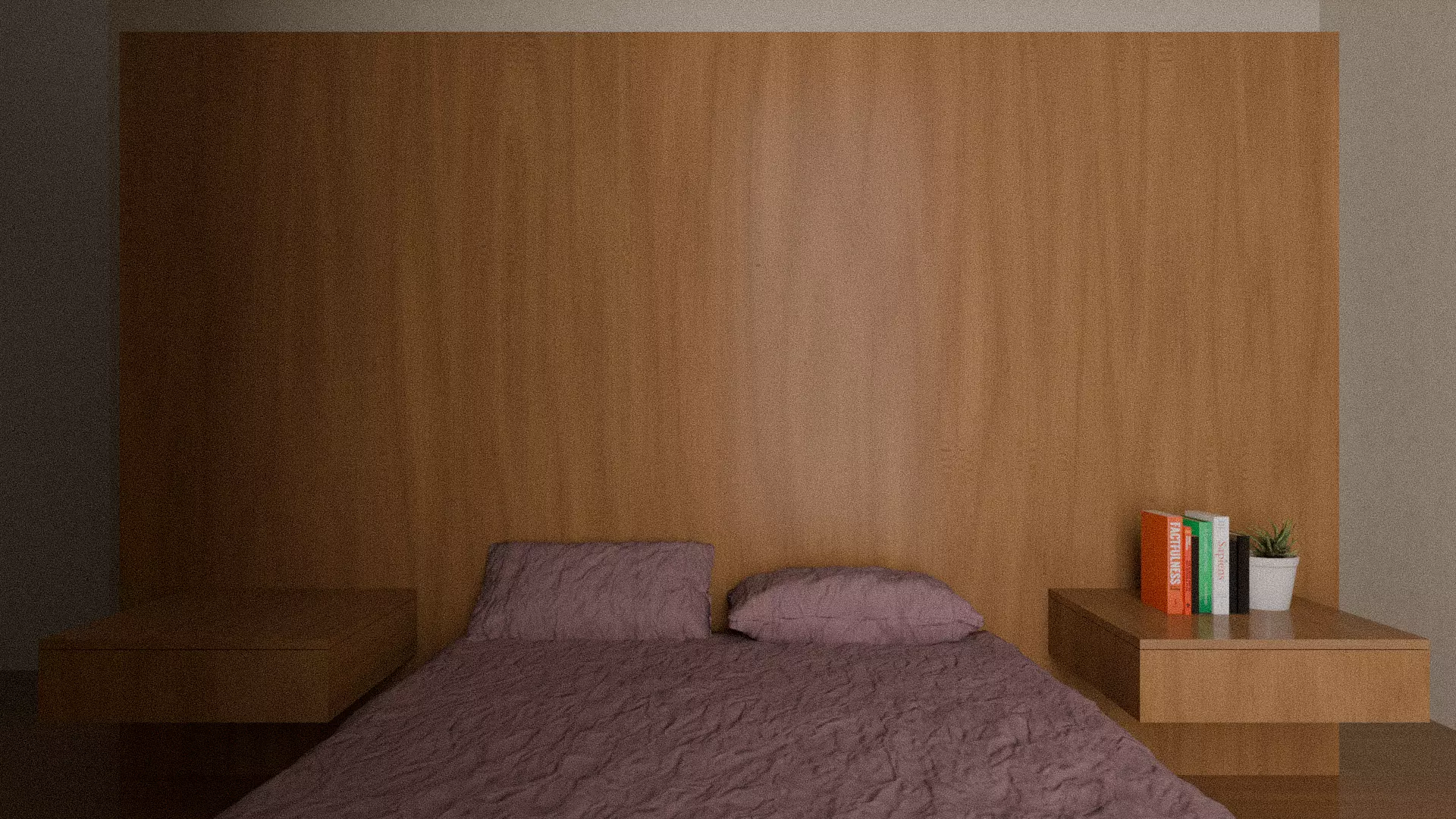 Bed and Head board 3D model_0