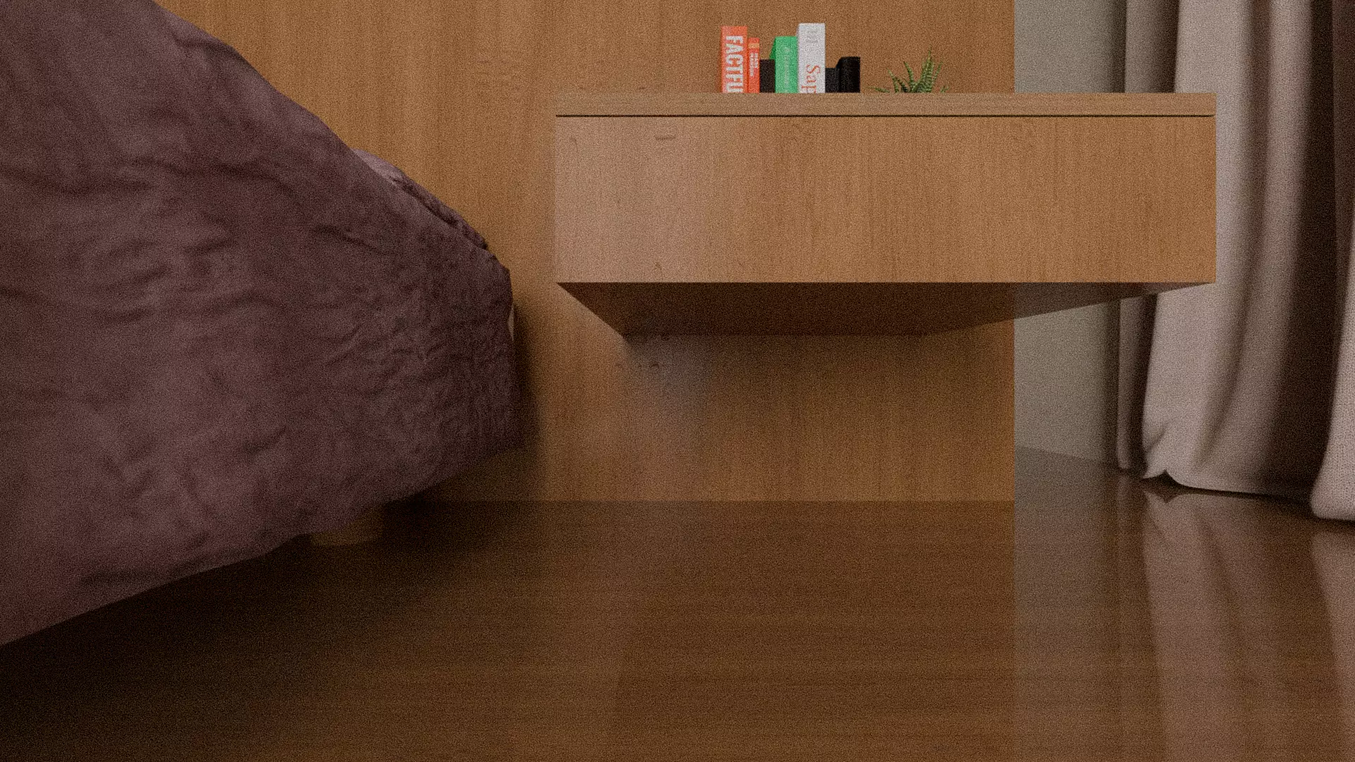 Bed and Head board 3D model_1