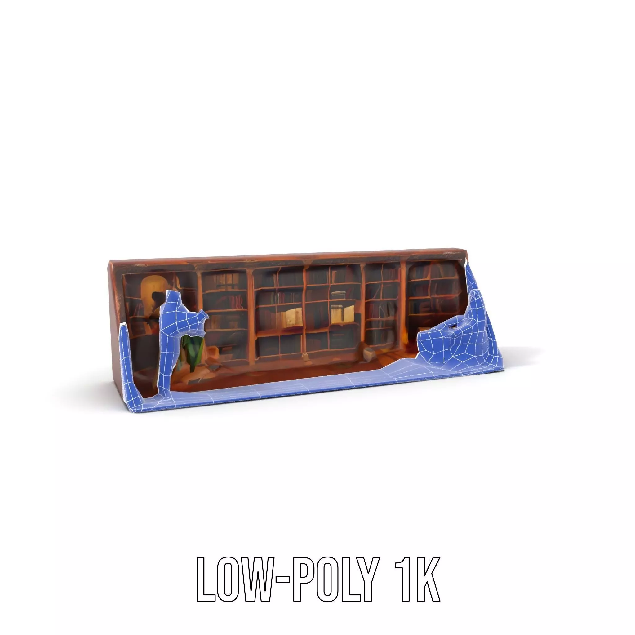 Vintage Library Diorama model pack Low-poly 3D model_14