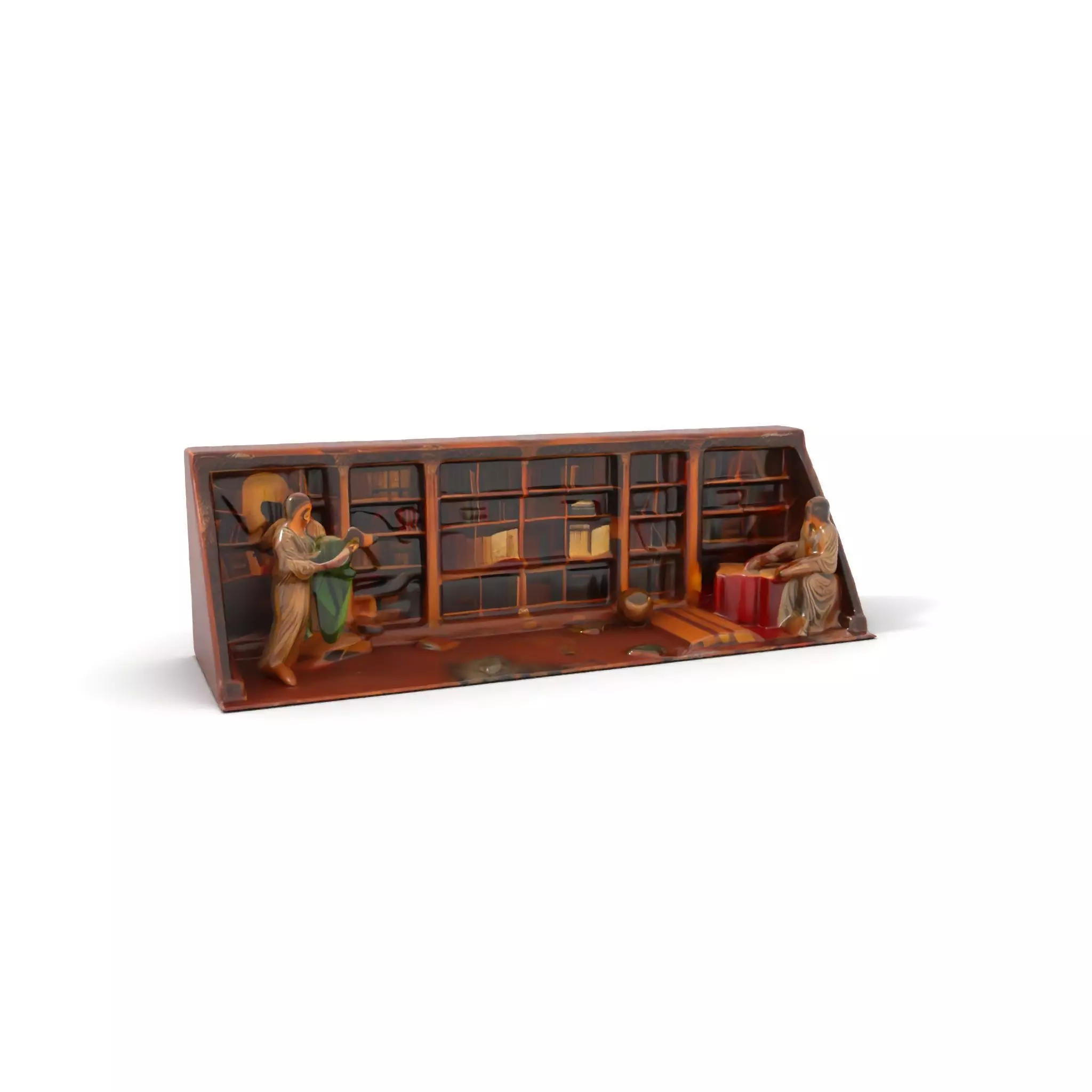 Vintage Library Diorama model pack Low-poly 3D model_0