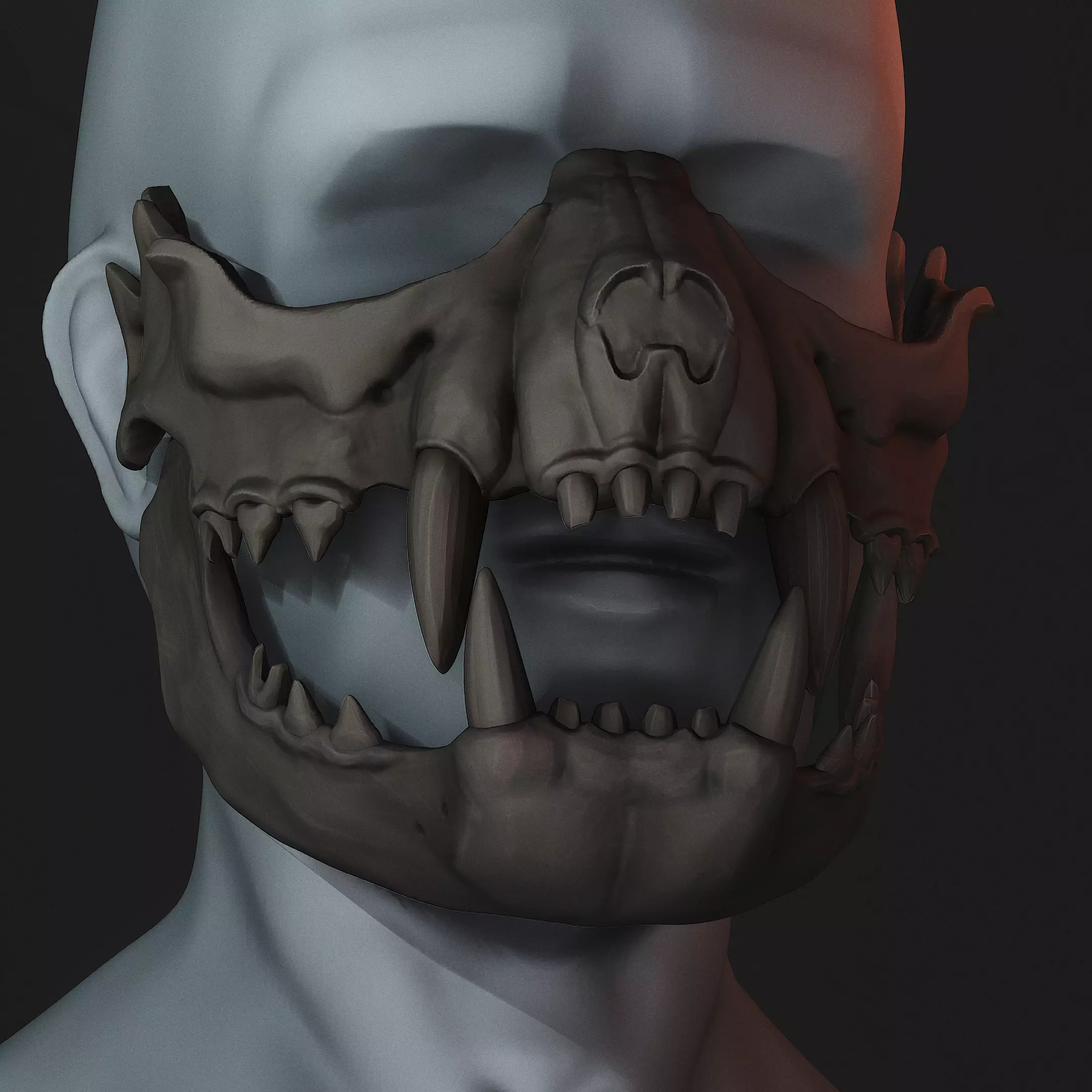 Tiger Skull Mask 3D Printable 3D print model