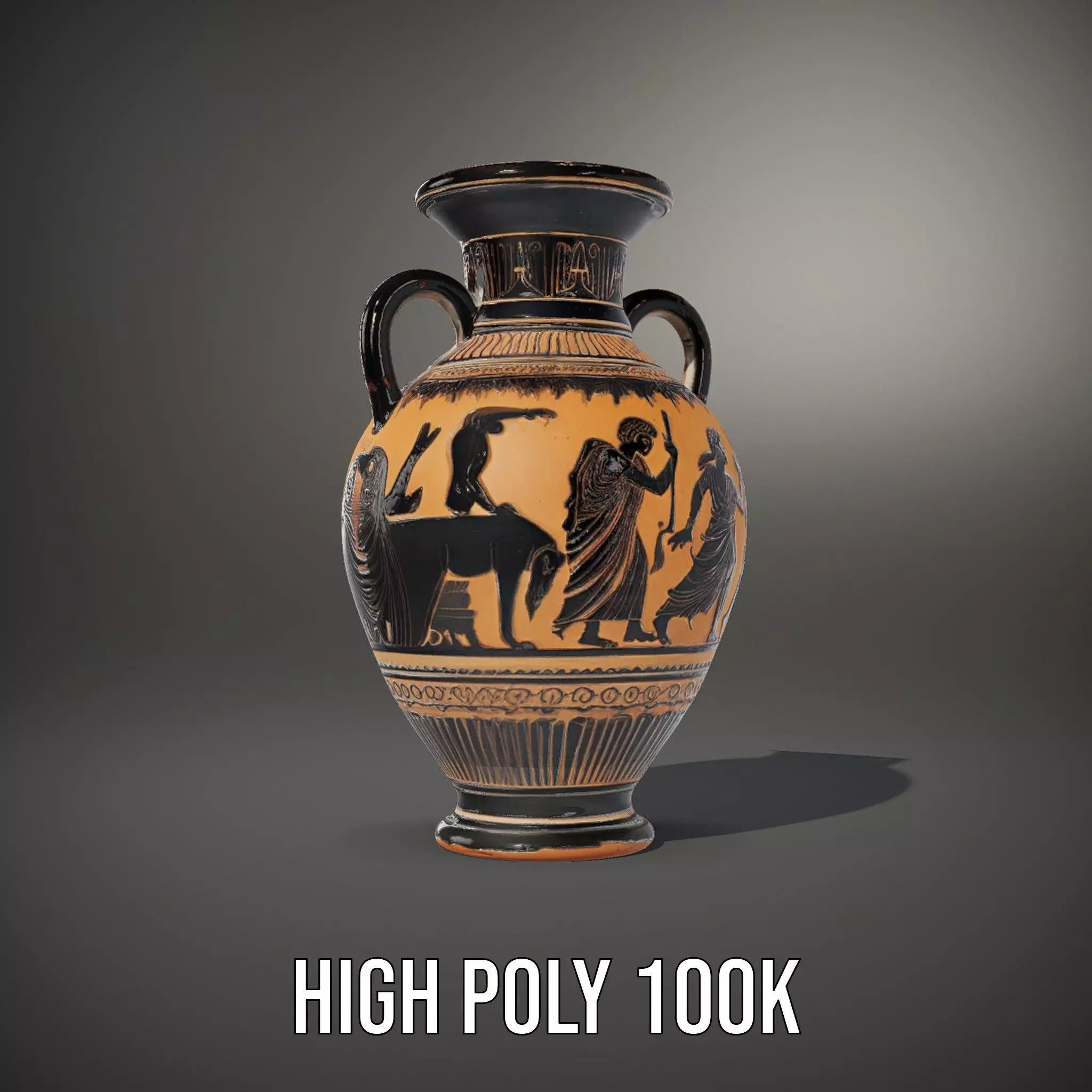 Ancient Greek Vase model pack Low-poly 3D model_10