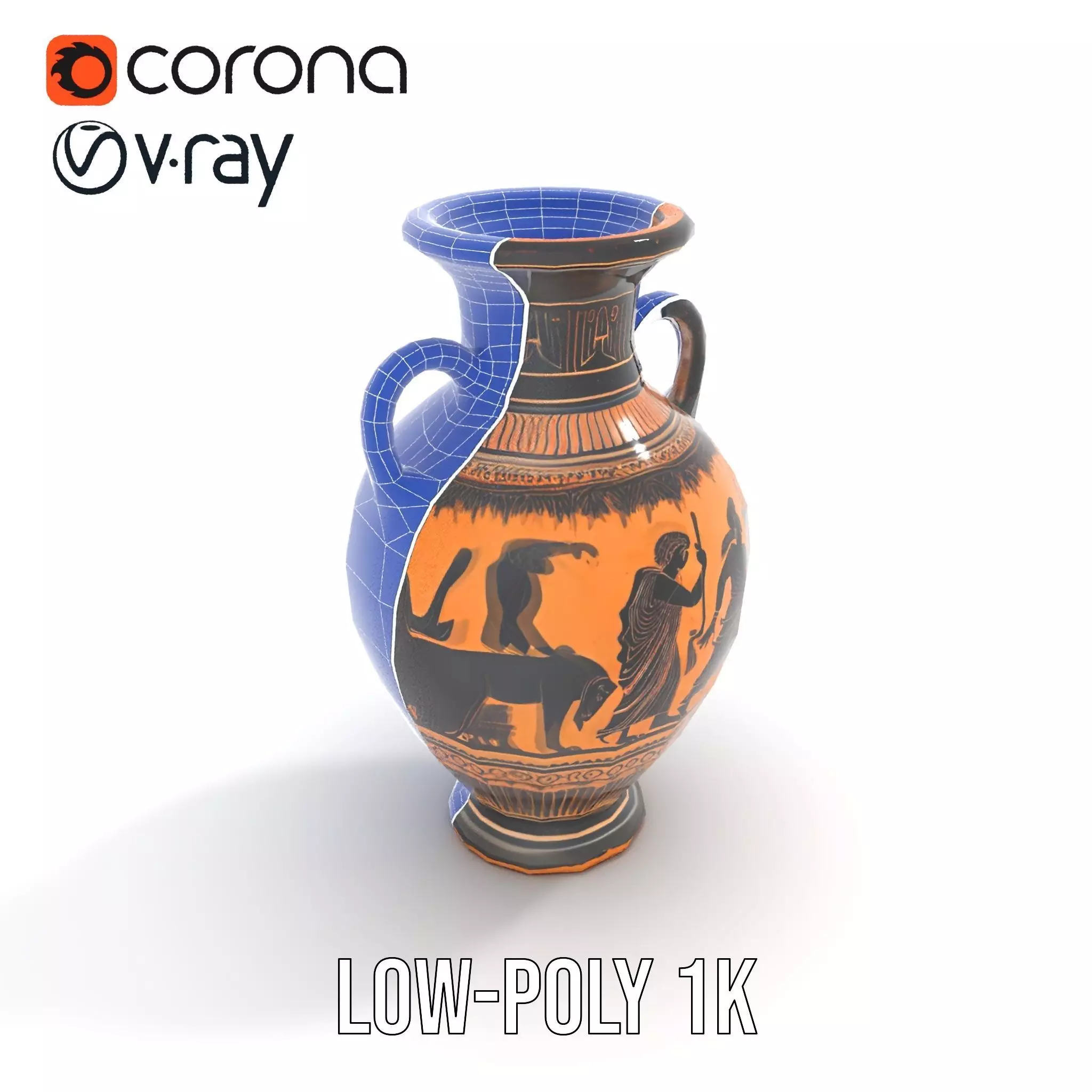 Ancient Greek Vase model pack Low-poly 3D model_22