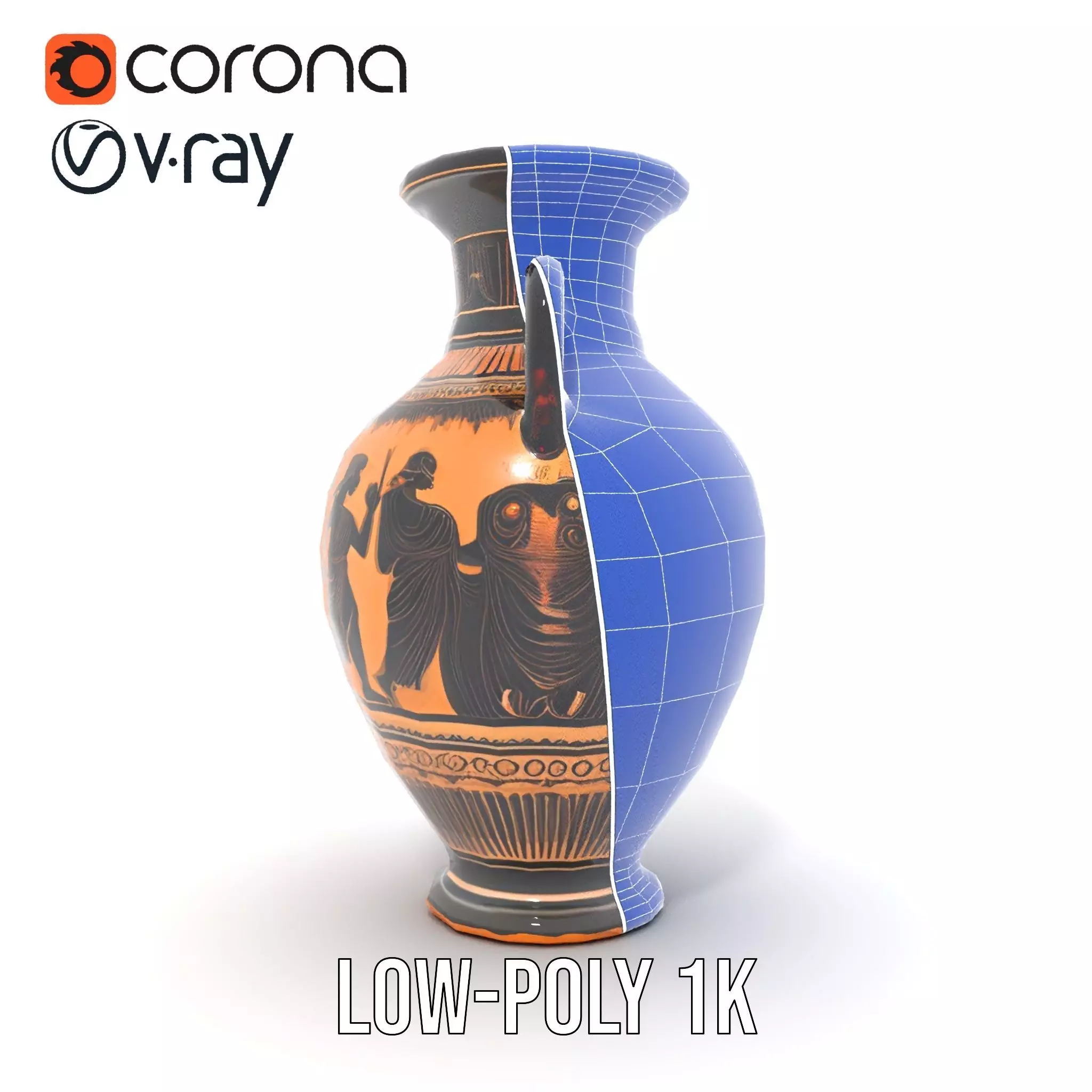 Ancient Greek Vase model pack Low-poly 3D model_31