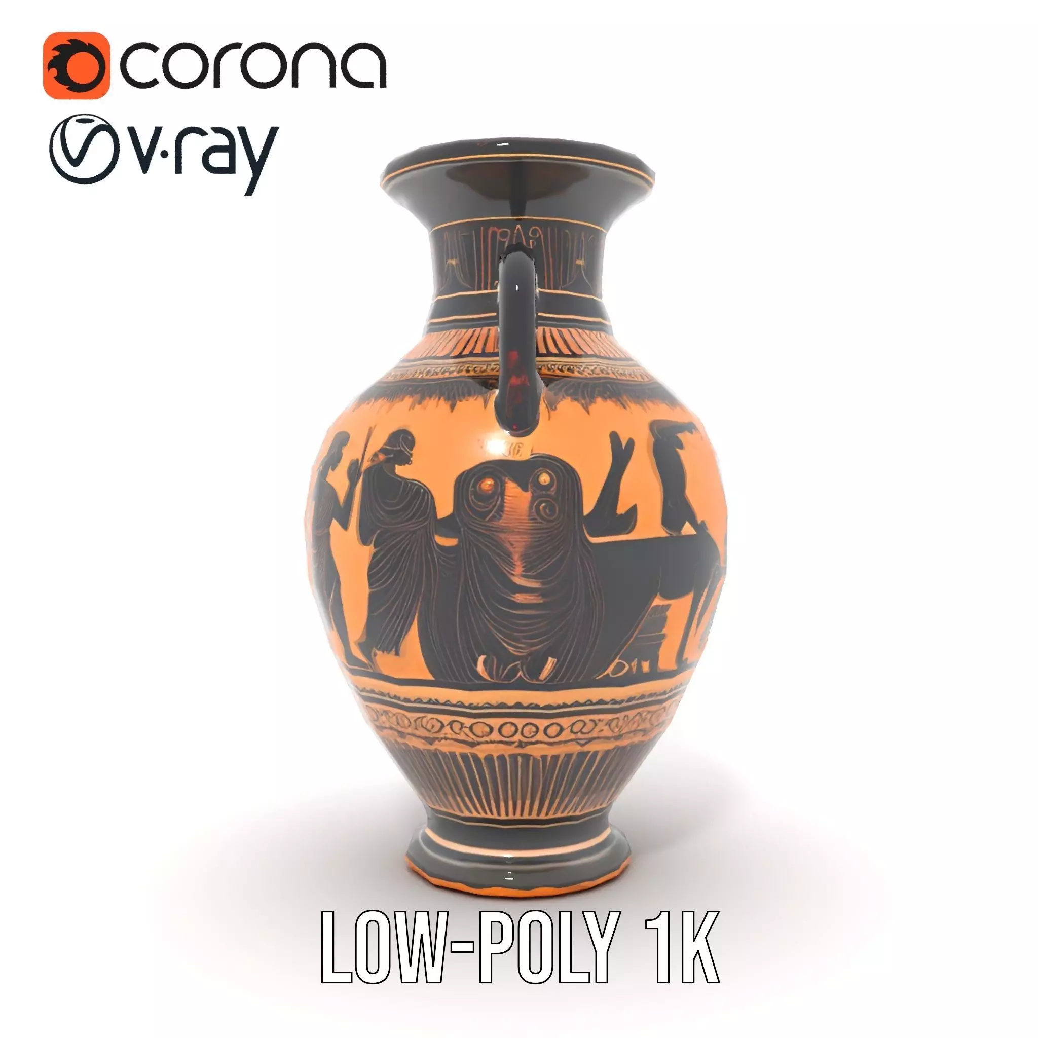 Ancient Greek Vase model pack Low-poly 3D model_25