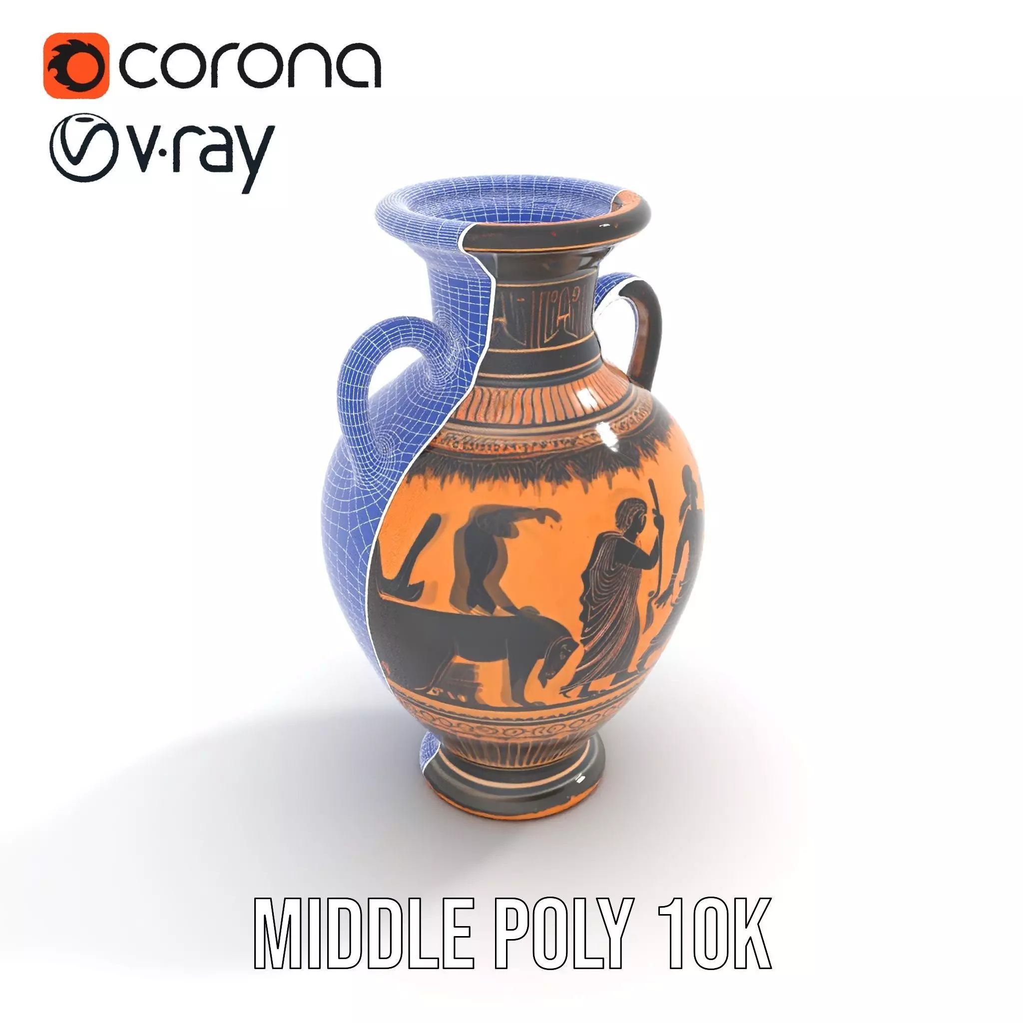 Ancient Greek Vase model pack Low-poly 3D model_13