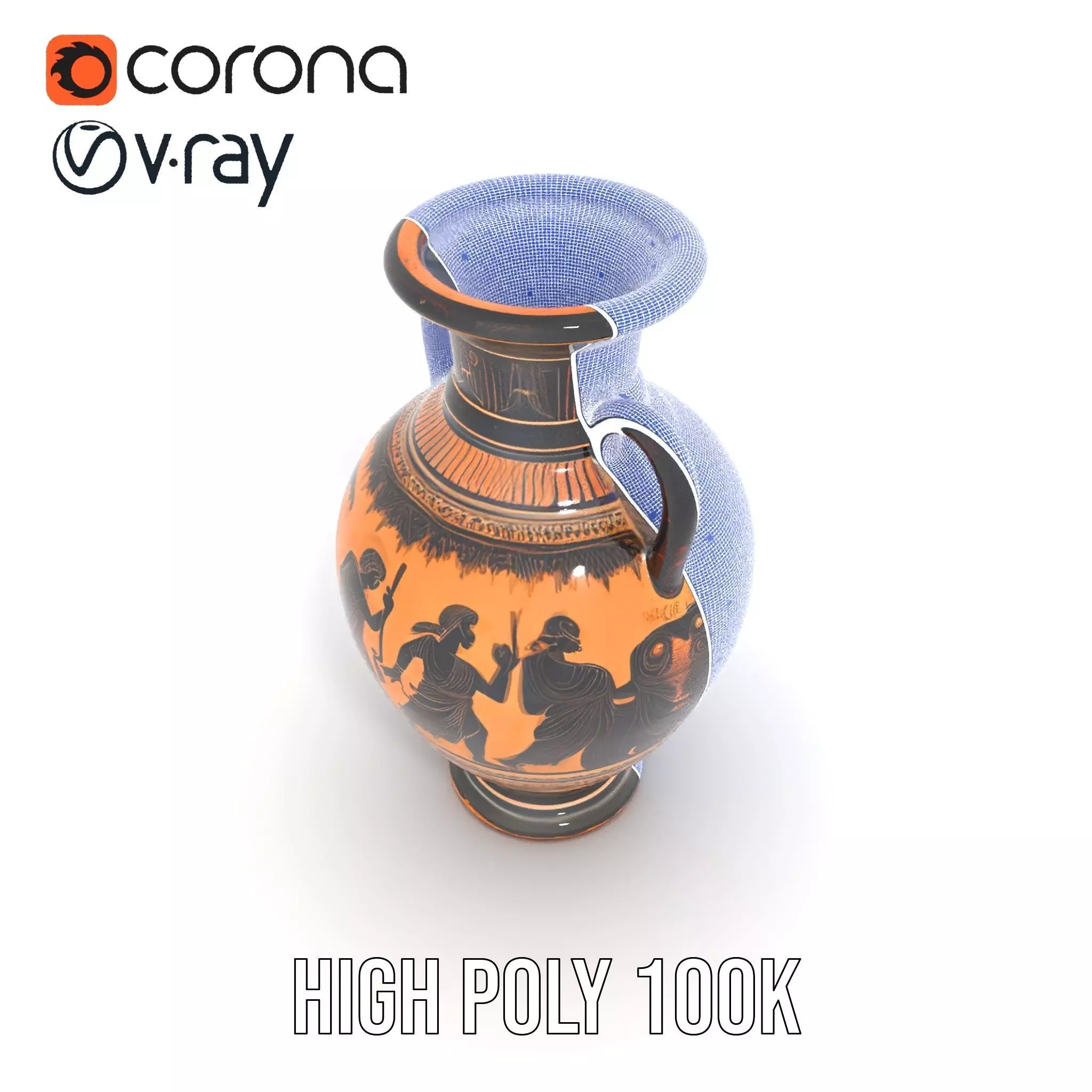 Ancient Greek Vase model pack Low-poly 3D model_33