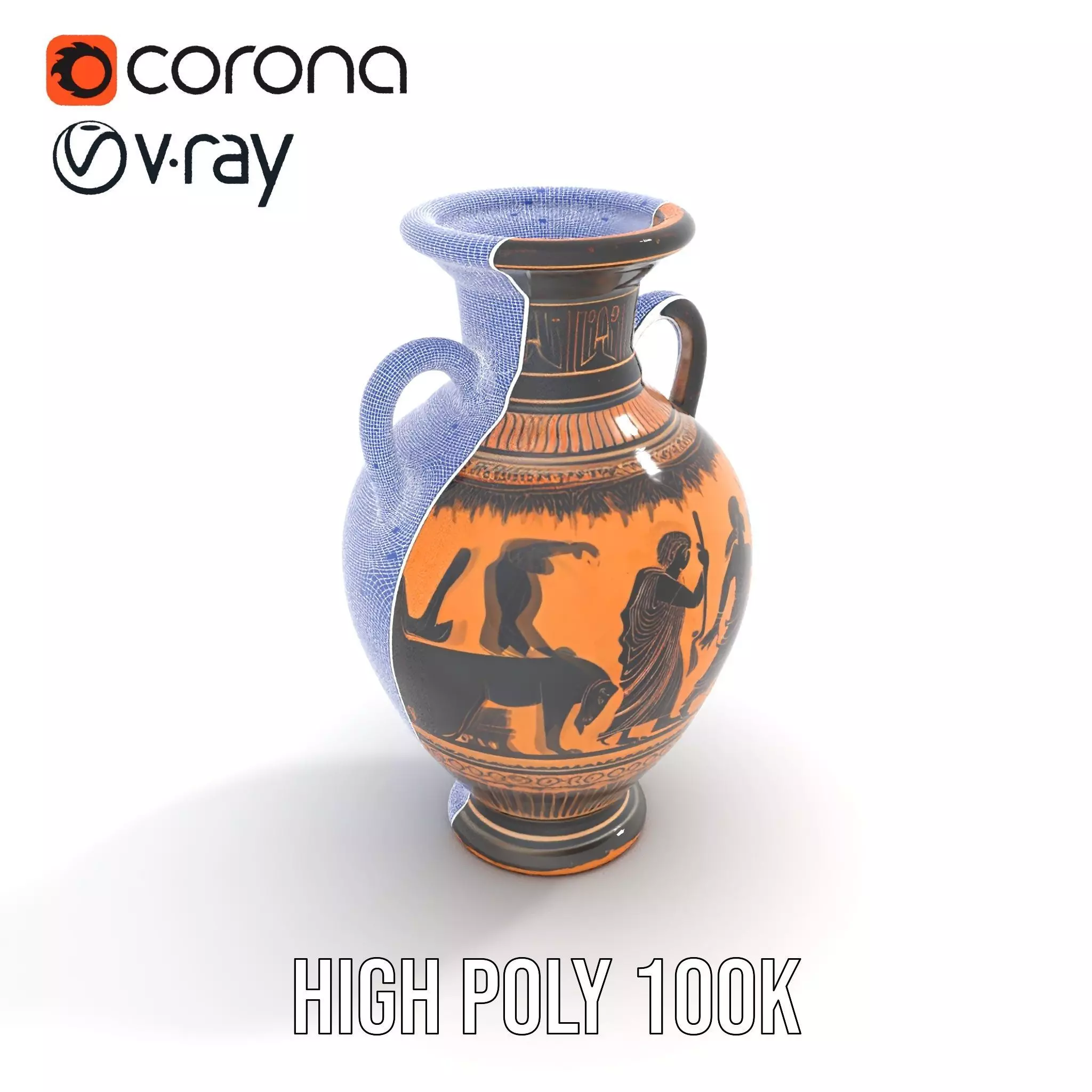 Ancient Greek Vase model pack Low-poly 3D model_32