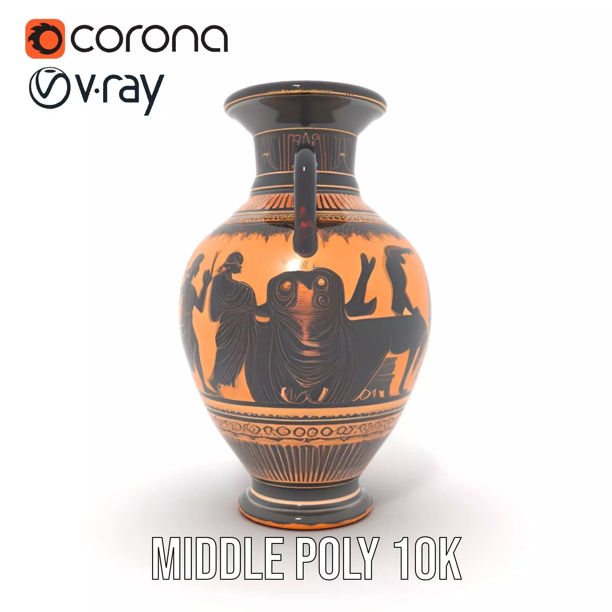 Ancient Greek Vase model pack Low-poly 3D model_11