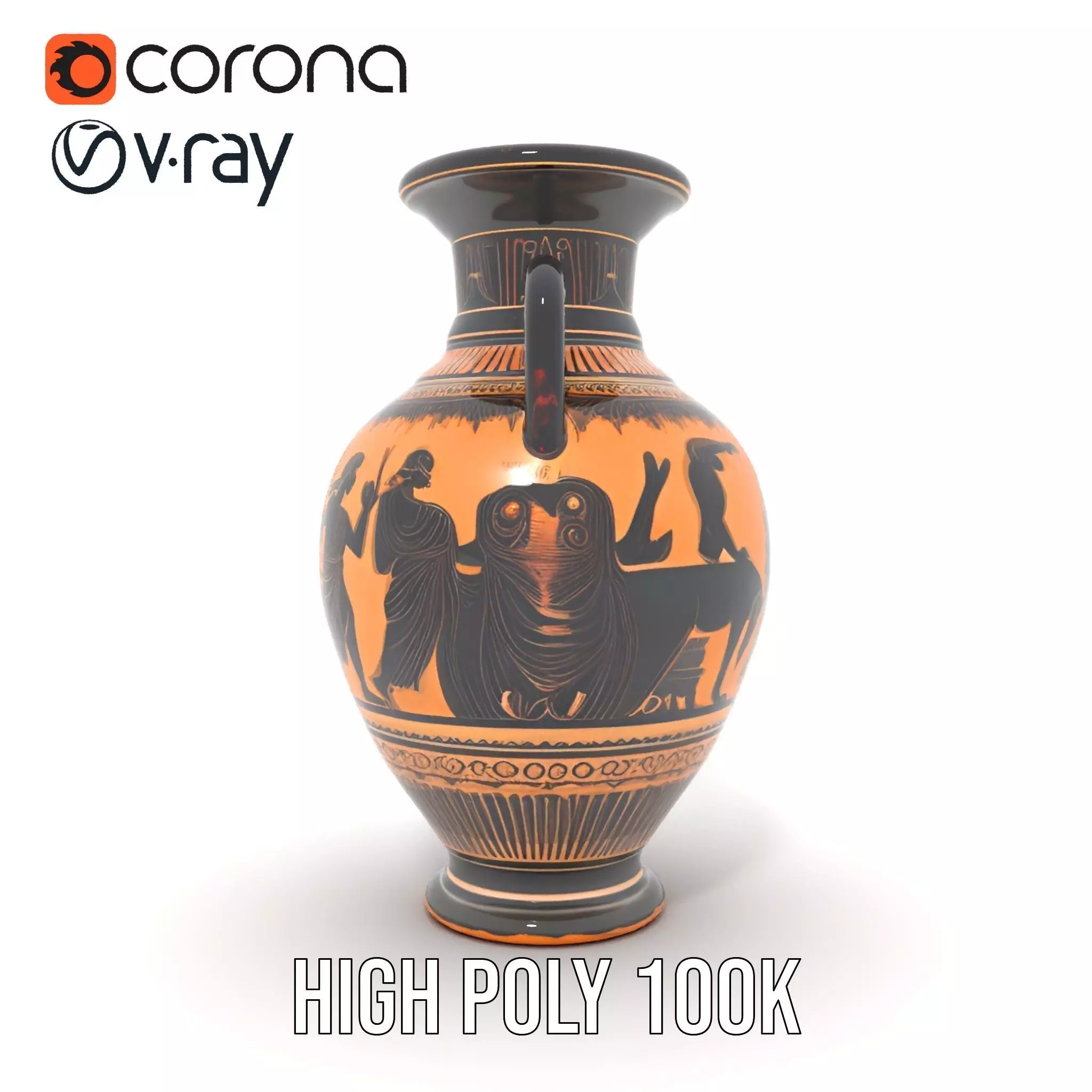 Ancient Greek Vase model pack Low-poly 3D model_26