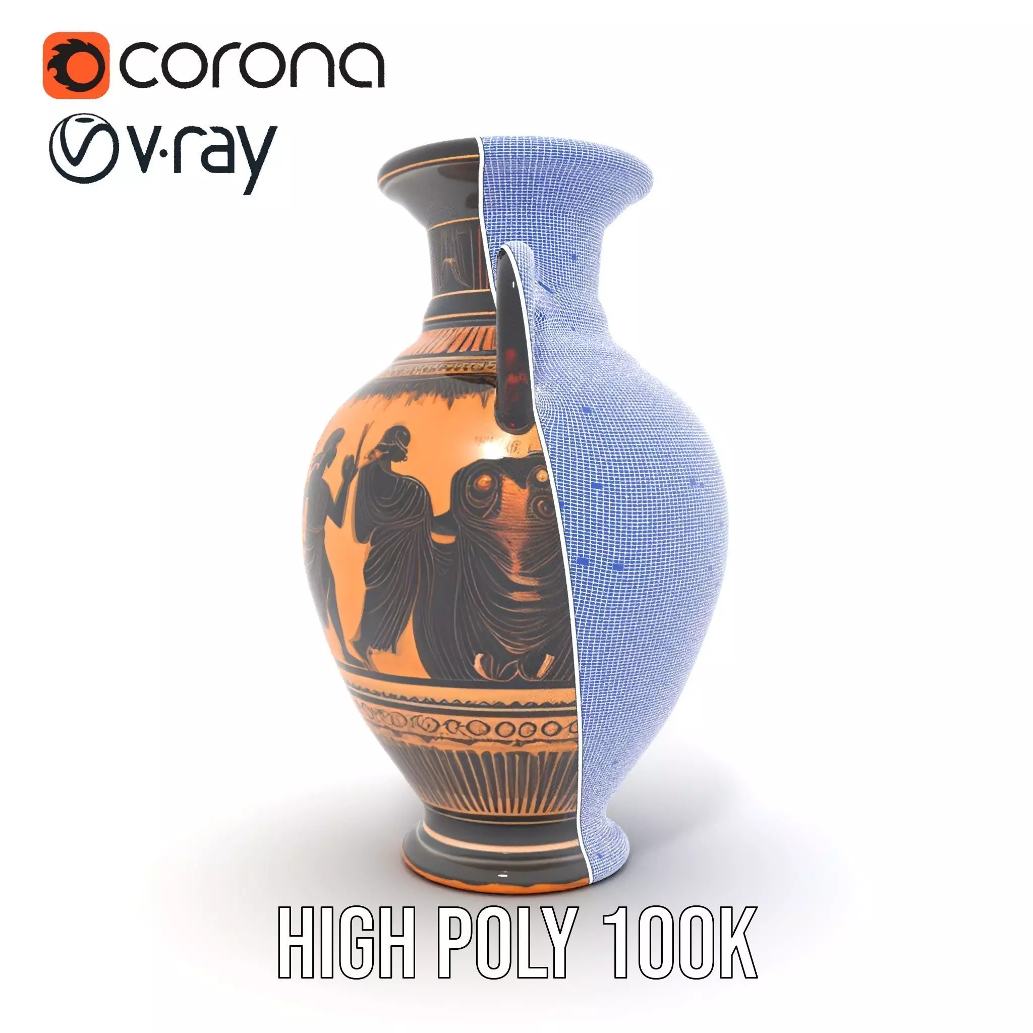 Ancient Greek Vase model pack Low-poly 3D model_29