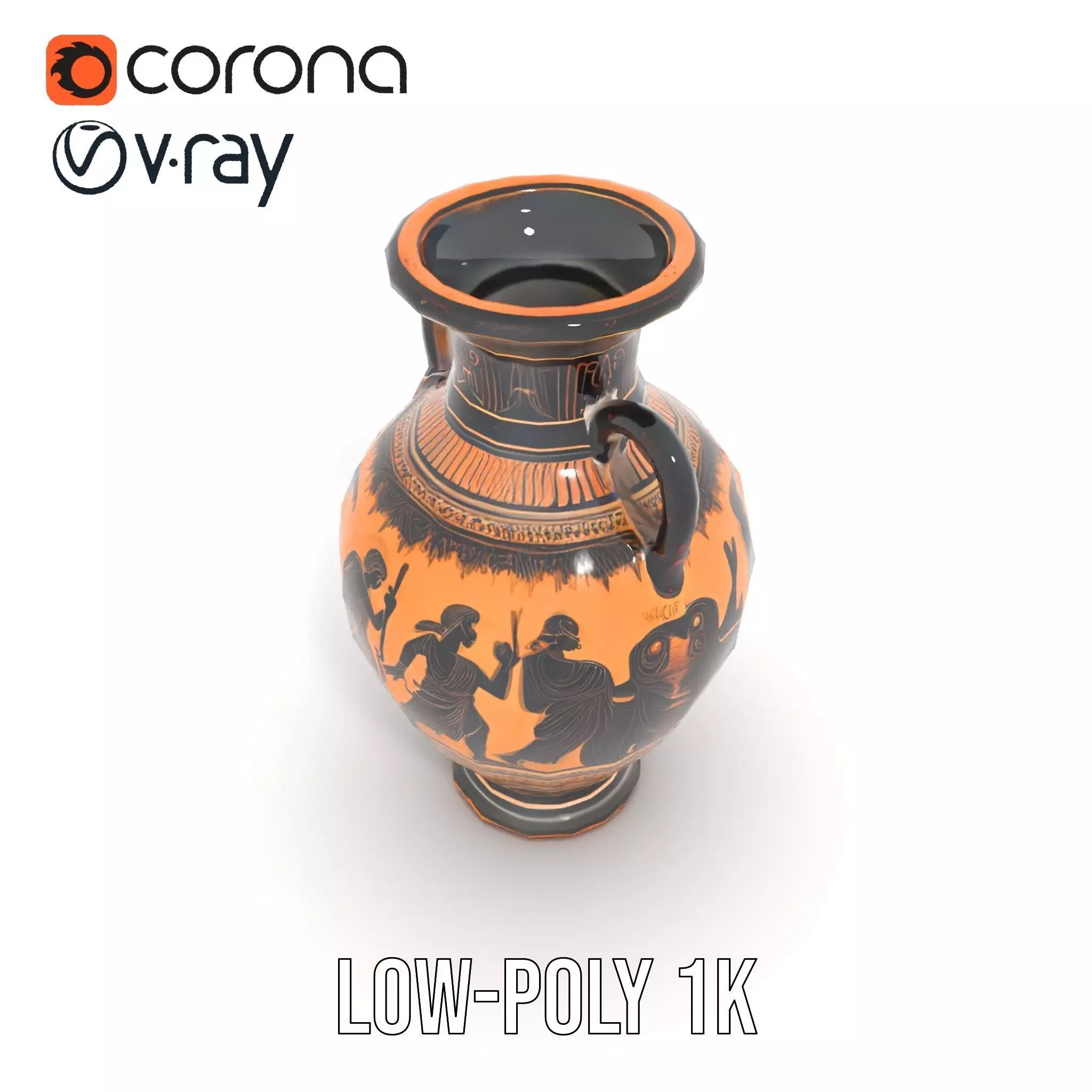Ancient Greek Vase model pack Low-poly 3D model_19