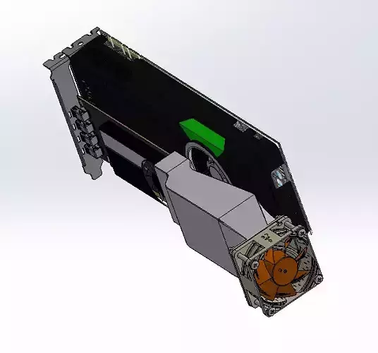 Tesla long narrow duct for 60x60xXX fan - v3 3D print model