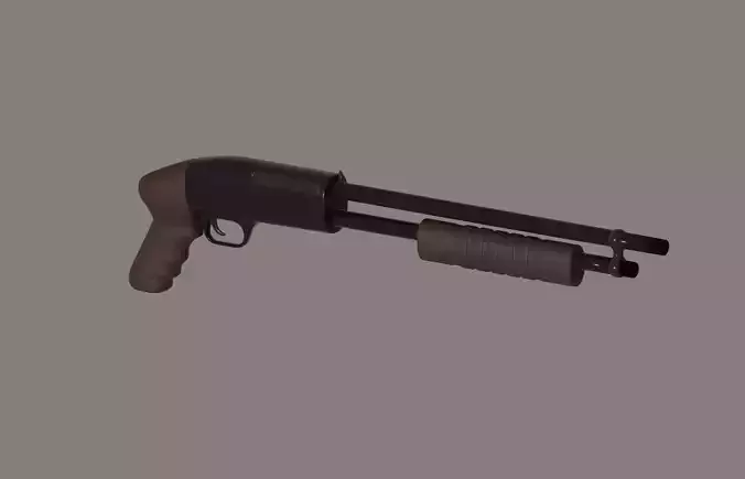 Shotgun Low-poly 3D model