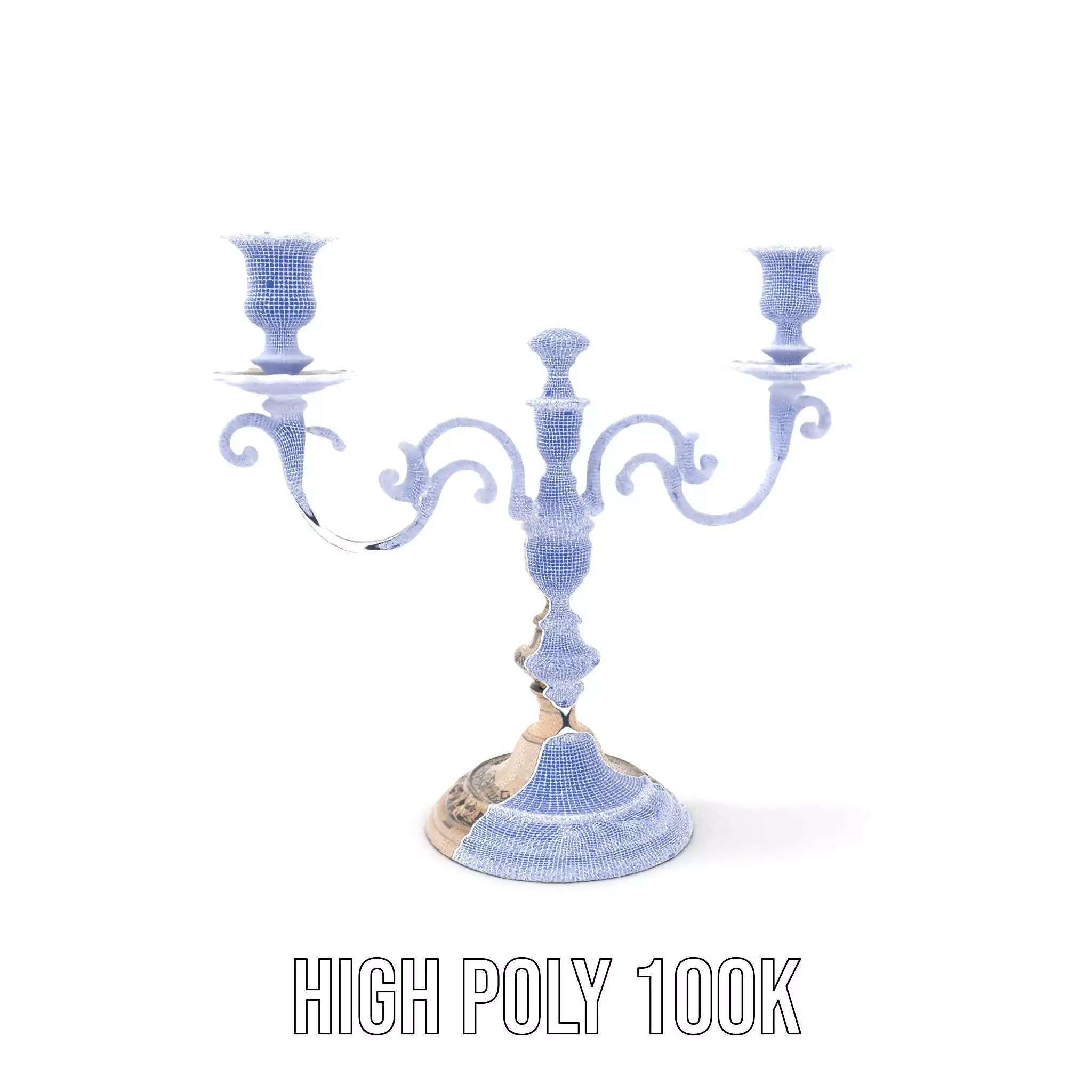 Elegant Silver Candelabra model pack Low-poly 3D model_4