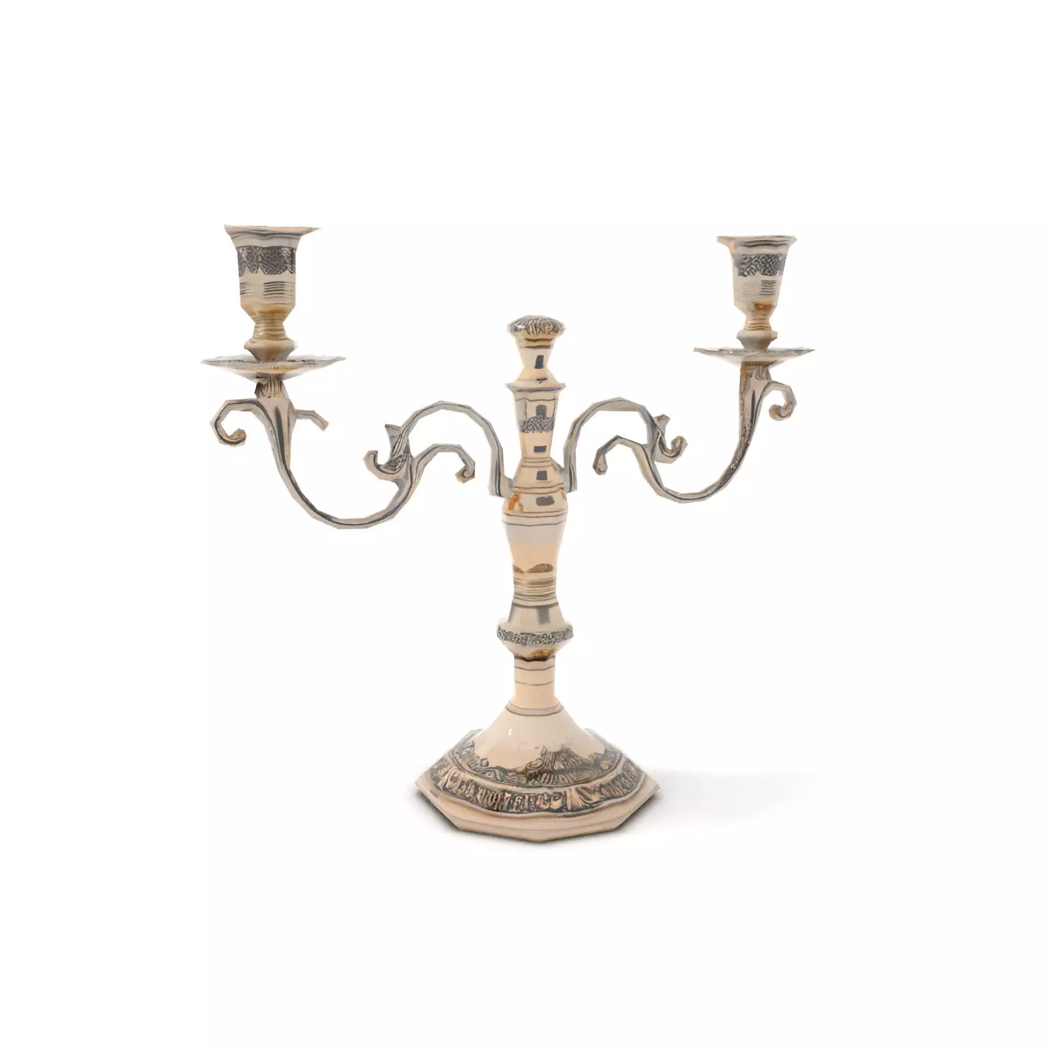 Elegant Silver Candelabra model pack Low-poly 3D model_7