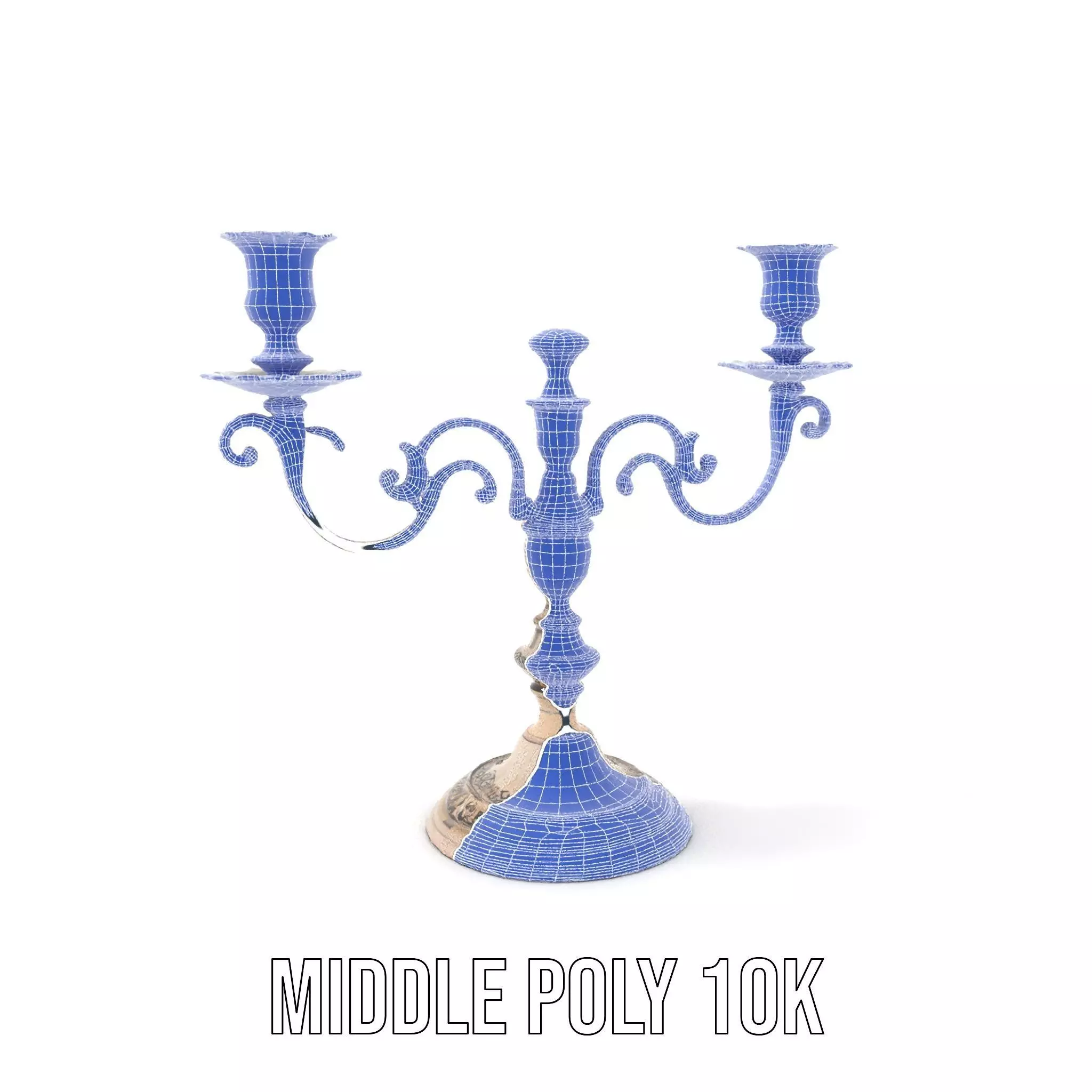 Elegant Silver Candelabra model pack Low-poly 3D model_11