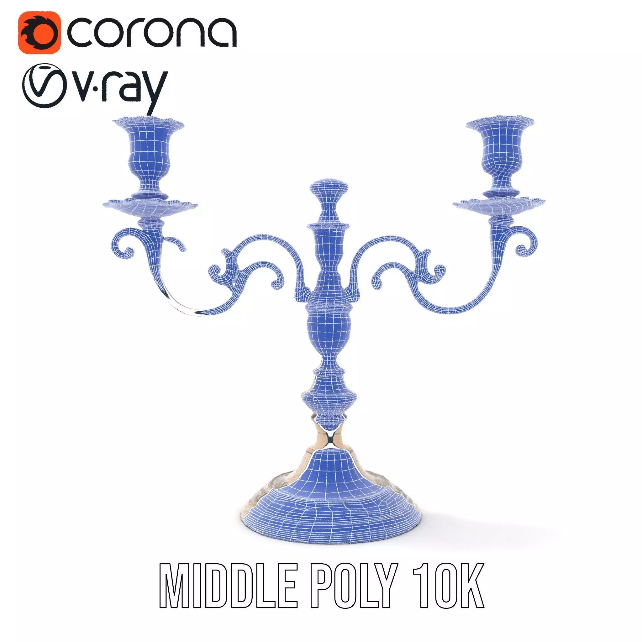 Elegant Silver Candelabra model pack Low-poly 3D model_24