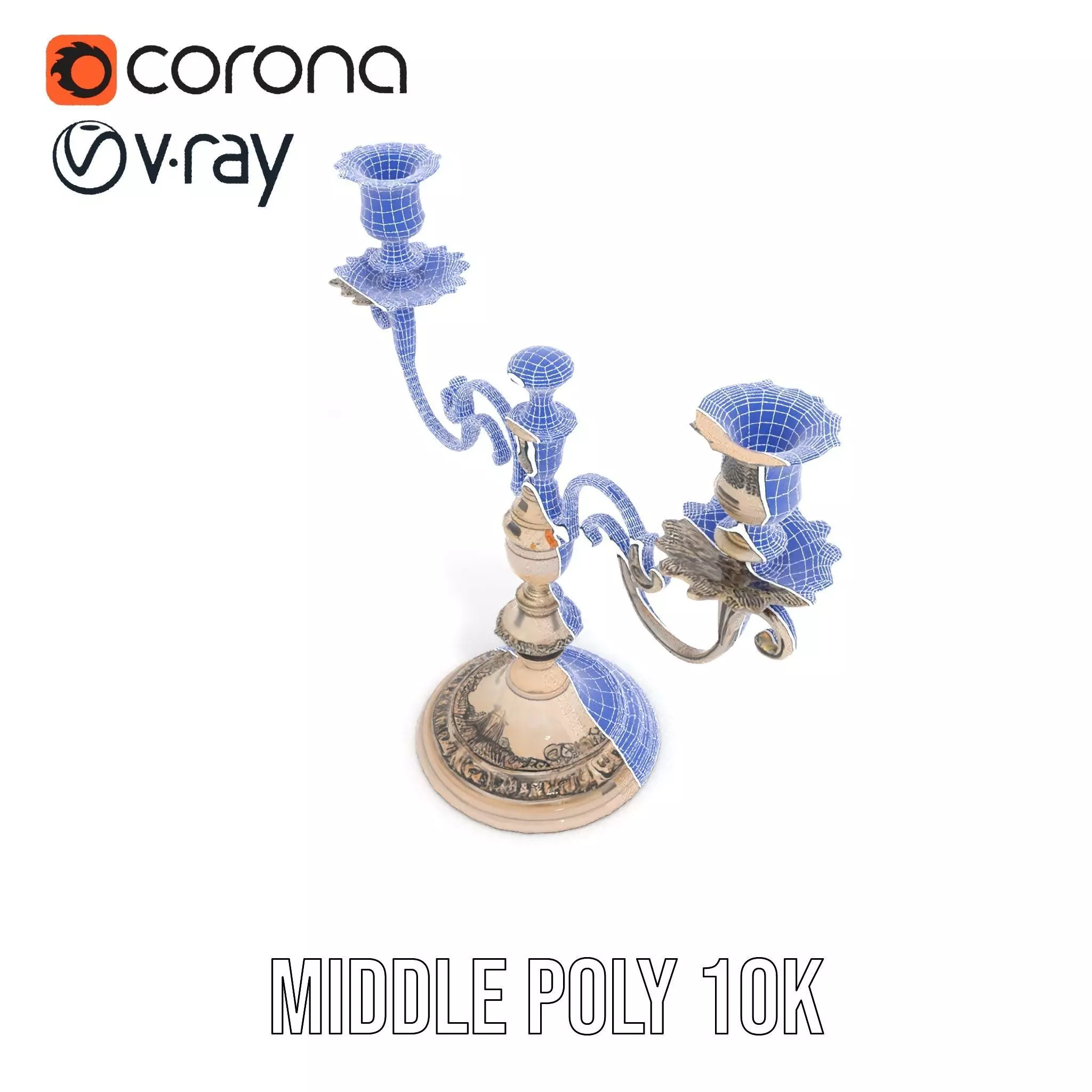 Elegant Silver Candelabra model pack Low-poly 3D model_18