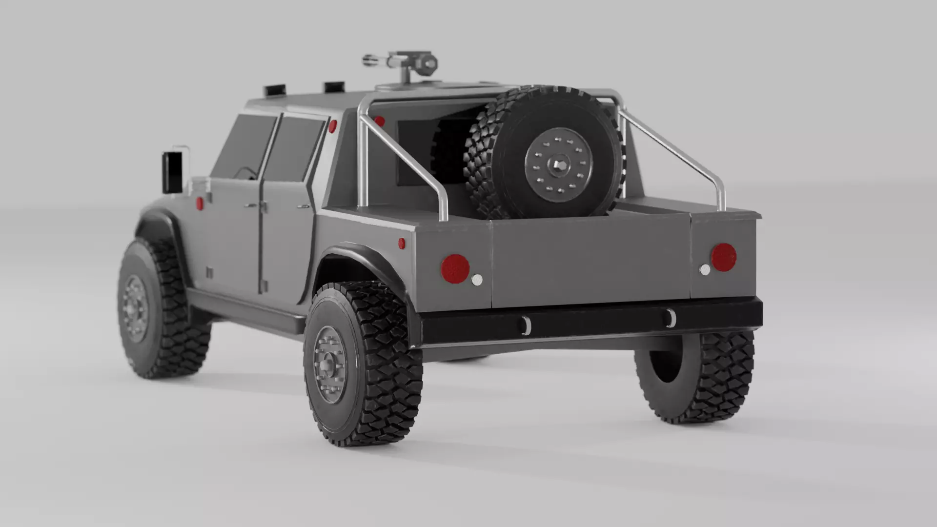 The Humvee military vehicle Low-poly 3D model_6