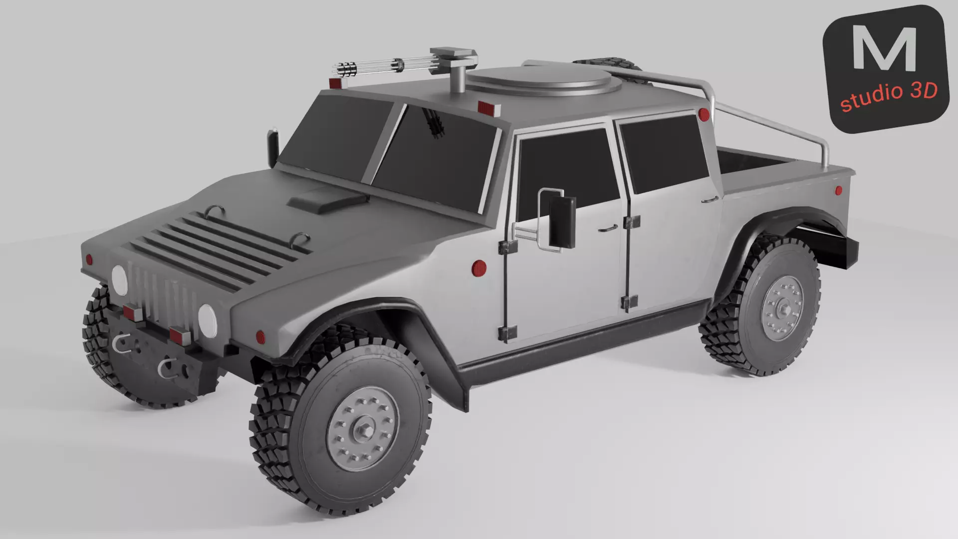 The Humvee military vehicle Low-poly 3D model_0