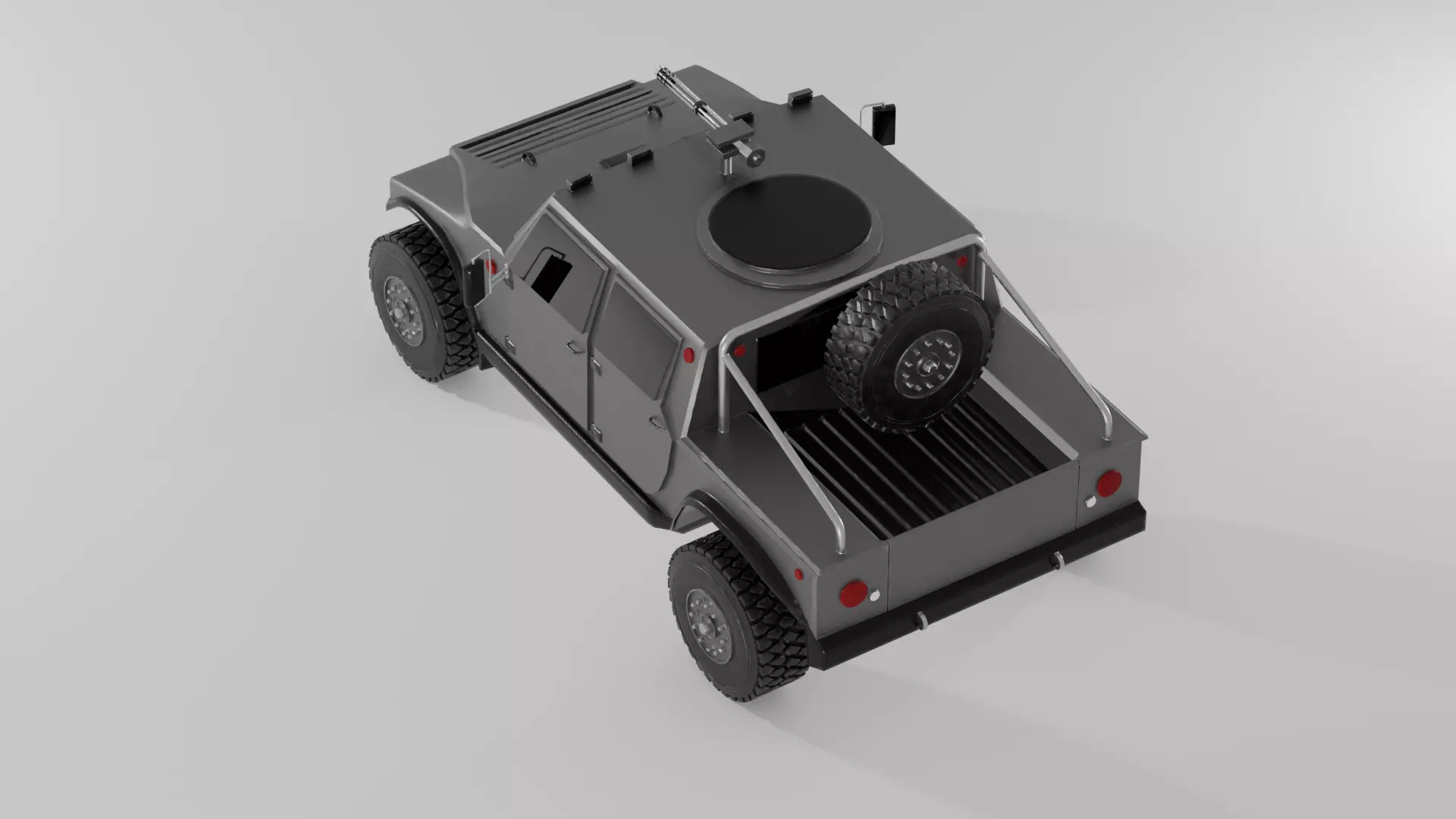 The Humvee military vehicle Low-poly 3D model_1