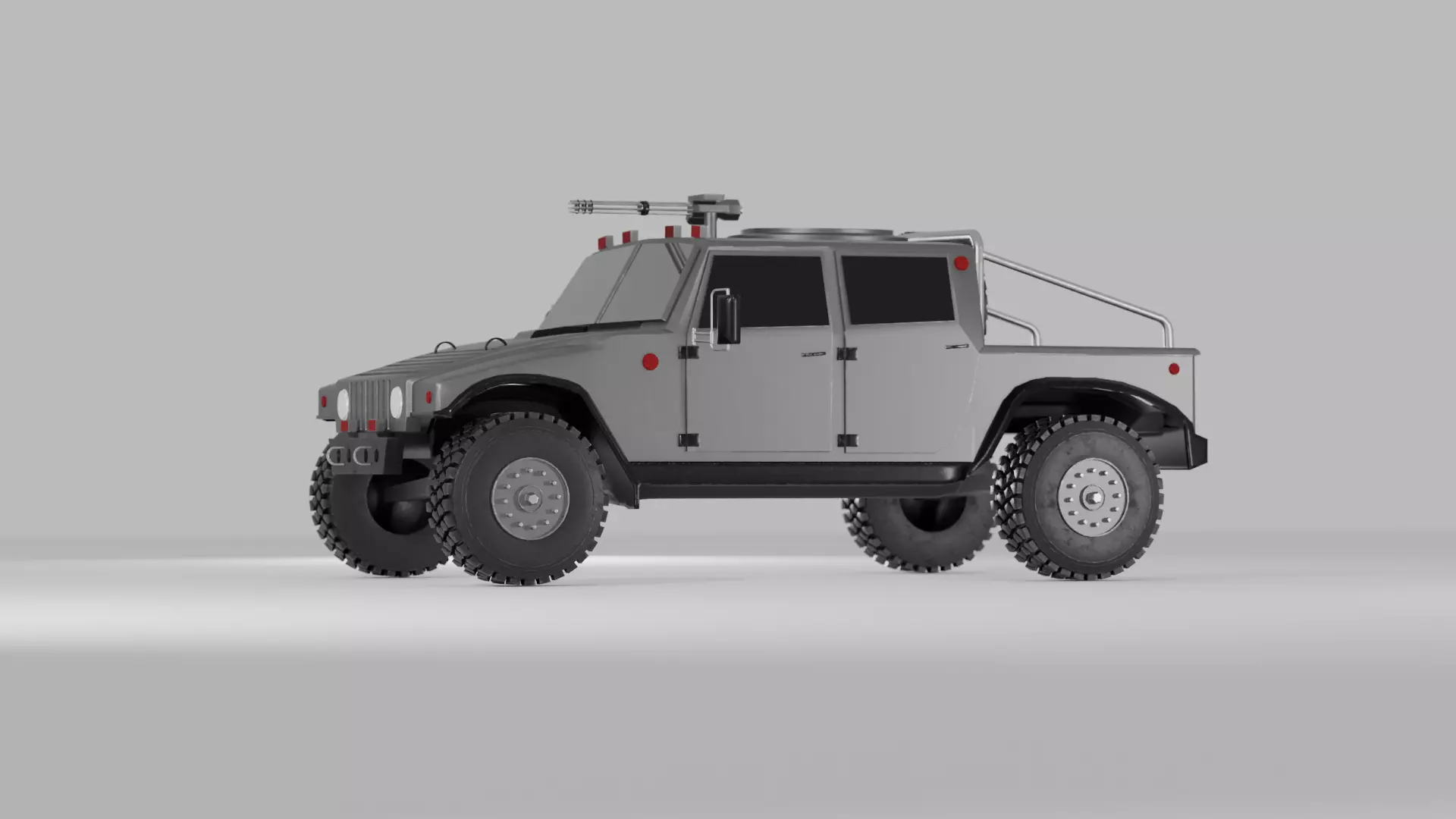 The Humvee military vehicle Low-poly 3D model_7