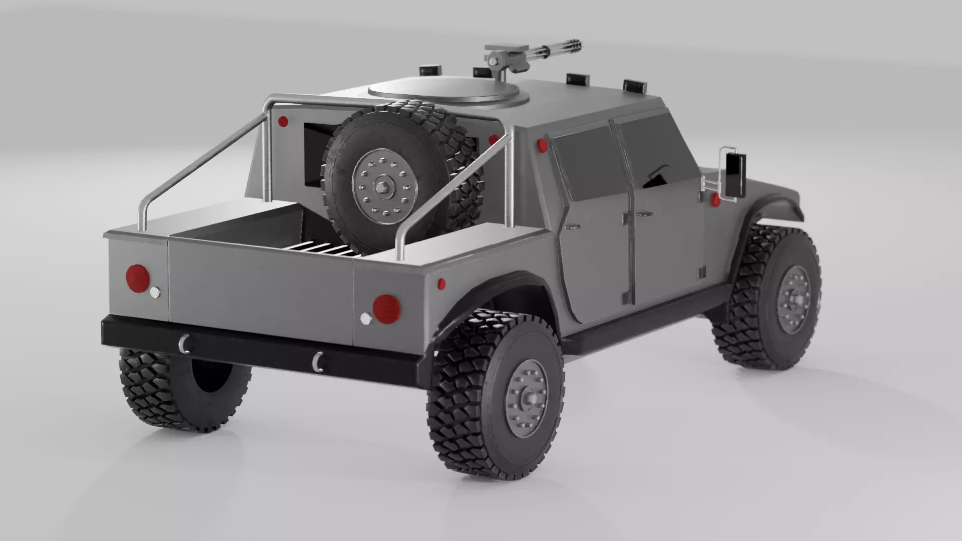 The Humvee military vehicle Low-poly 3D model_5