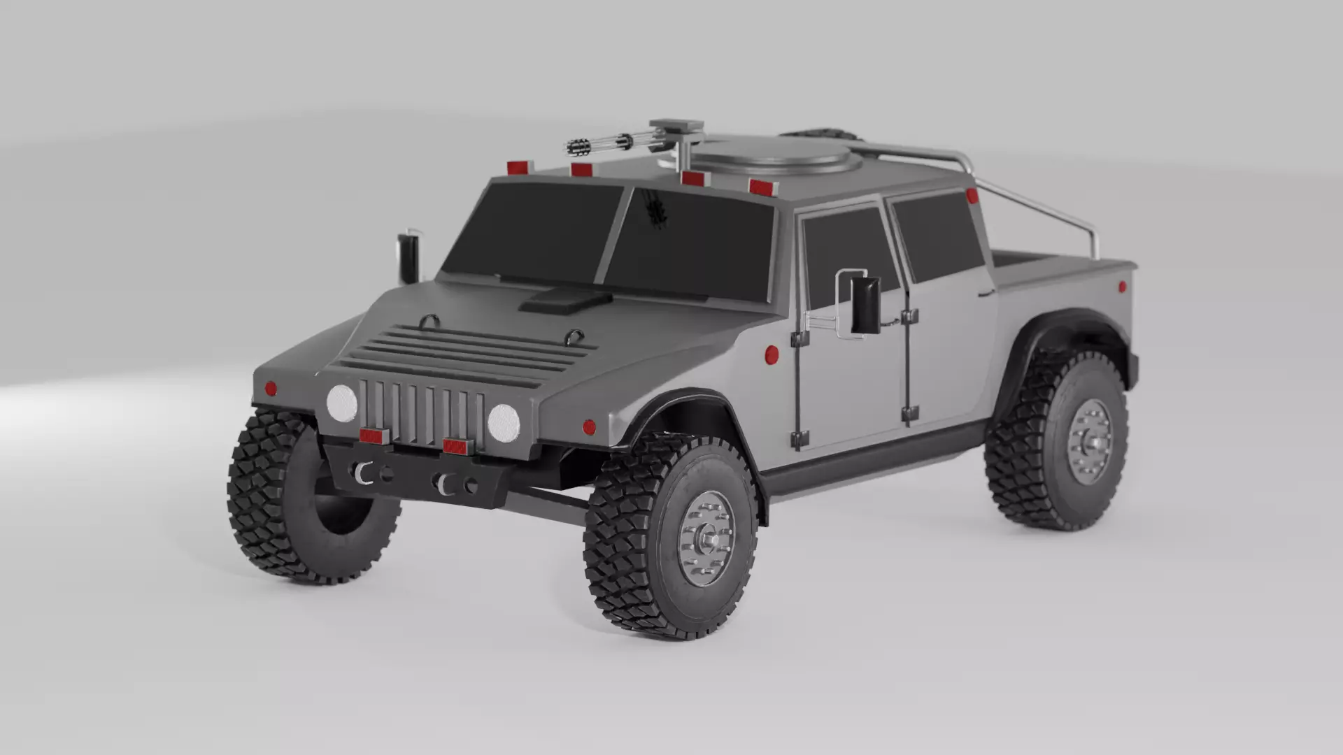 The Humvee military vehicle Low-poly 3D model_2
