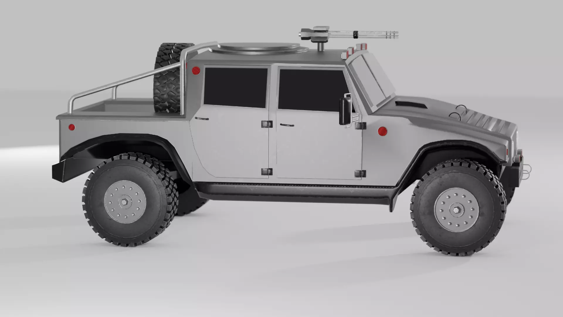 The Humvee military vehicle Low-poly 3D model_3