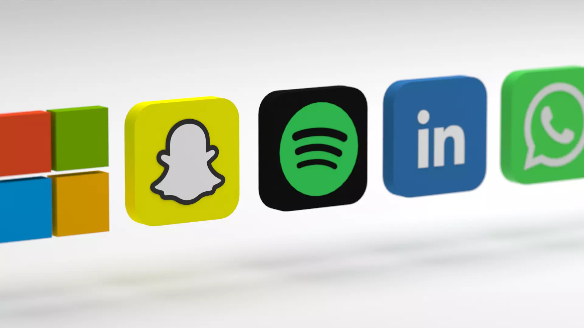 Social Media Icons Low-poly 3D model_4