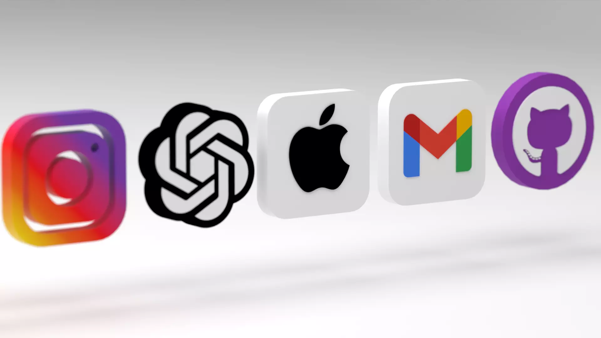 Social Media Icons Low-poly 3D model_6