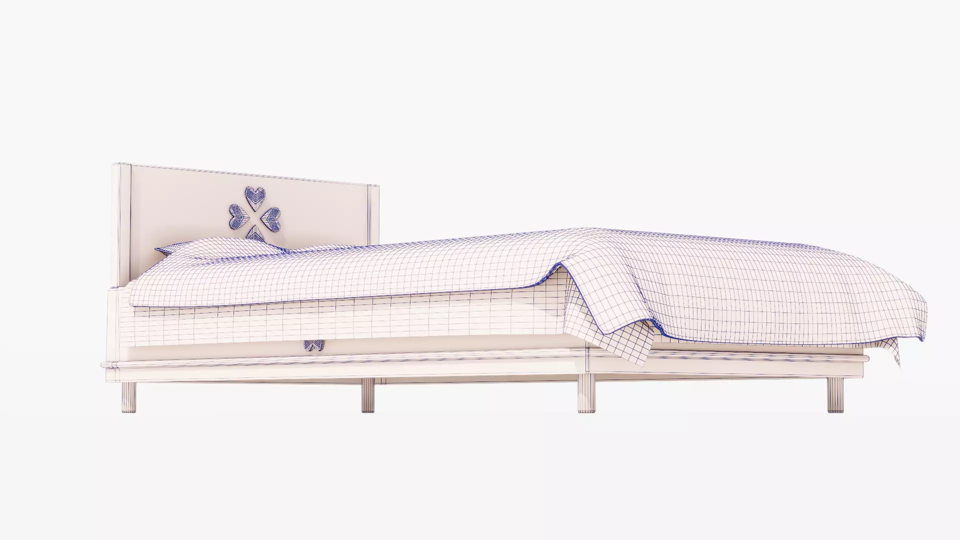 Bed01 Low-poly 3D model_7