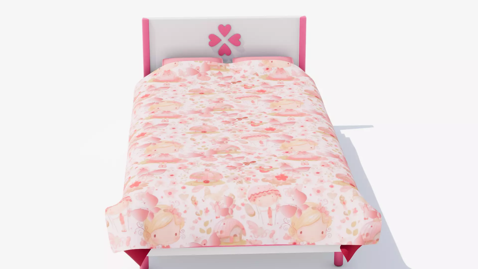 Bed01 Low-poly 3D model_5