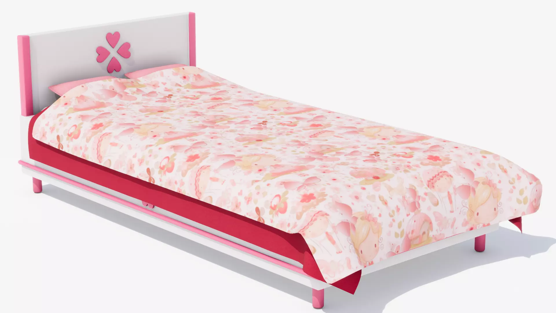 Bed01 Low-poly 3D model_1